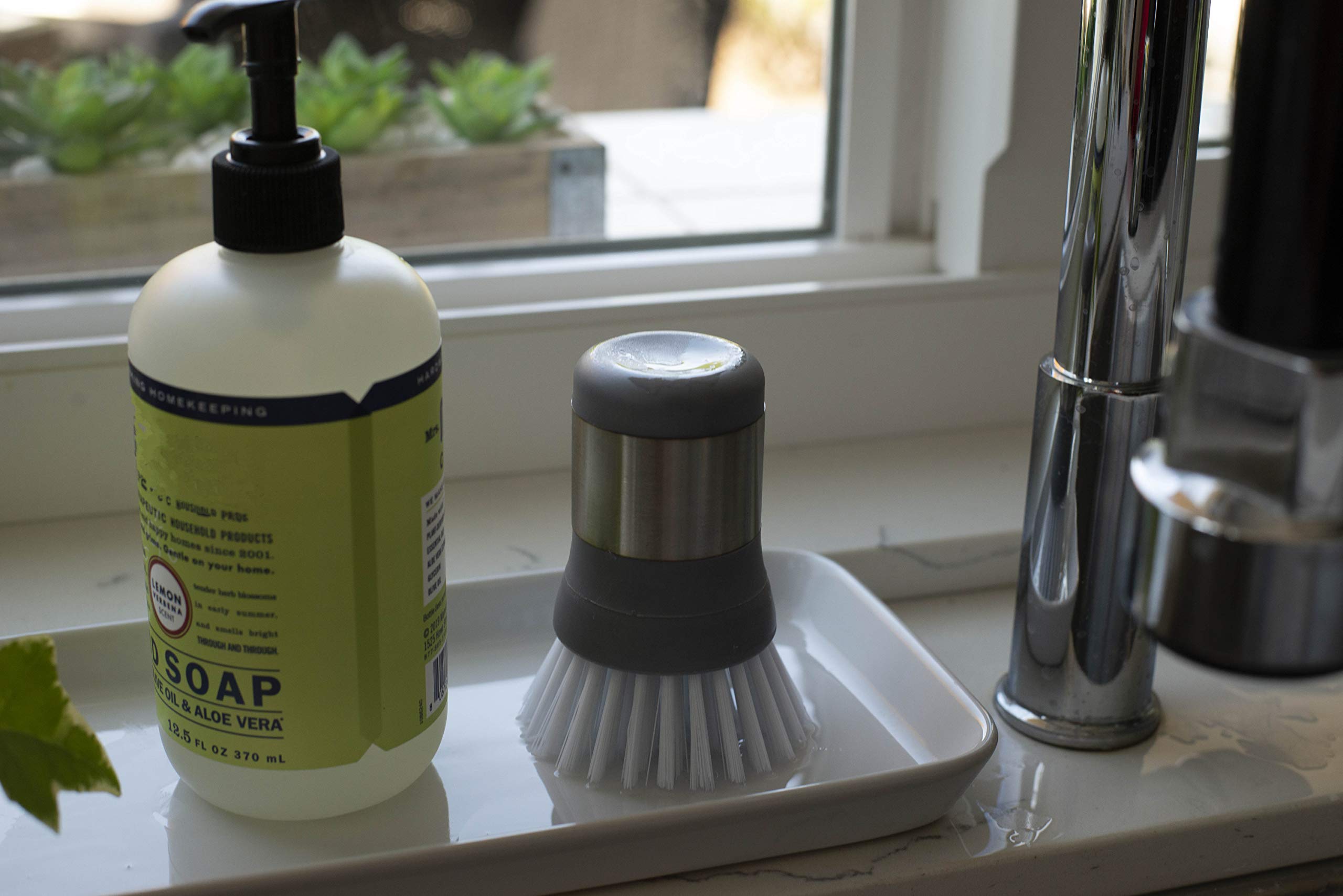 Sophisti-Clean Small Kitchen Scrubber Mini Dish Brush, 1 Pack, Gray