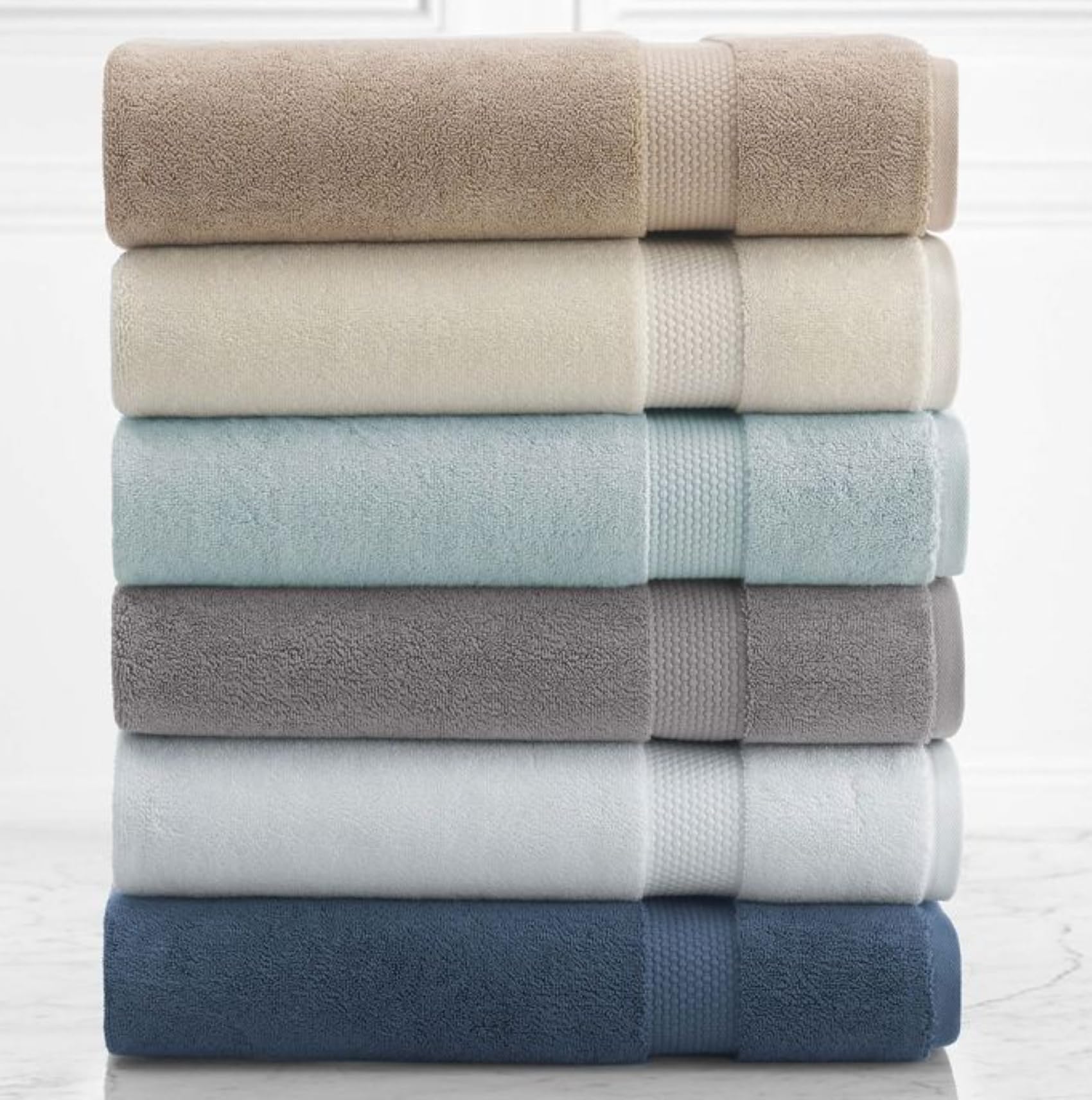 Kassatex Atelier Bath Towel 30'' X 54'' - 100% Turkish Cotton - Chalk