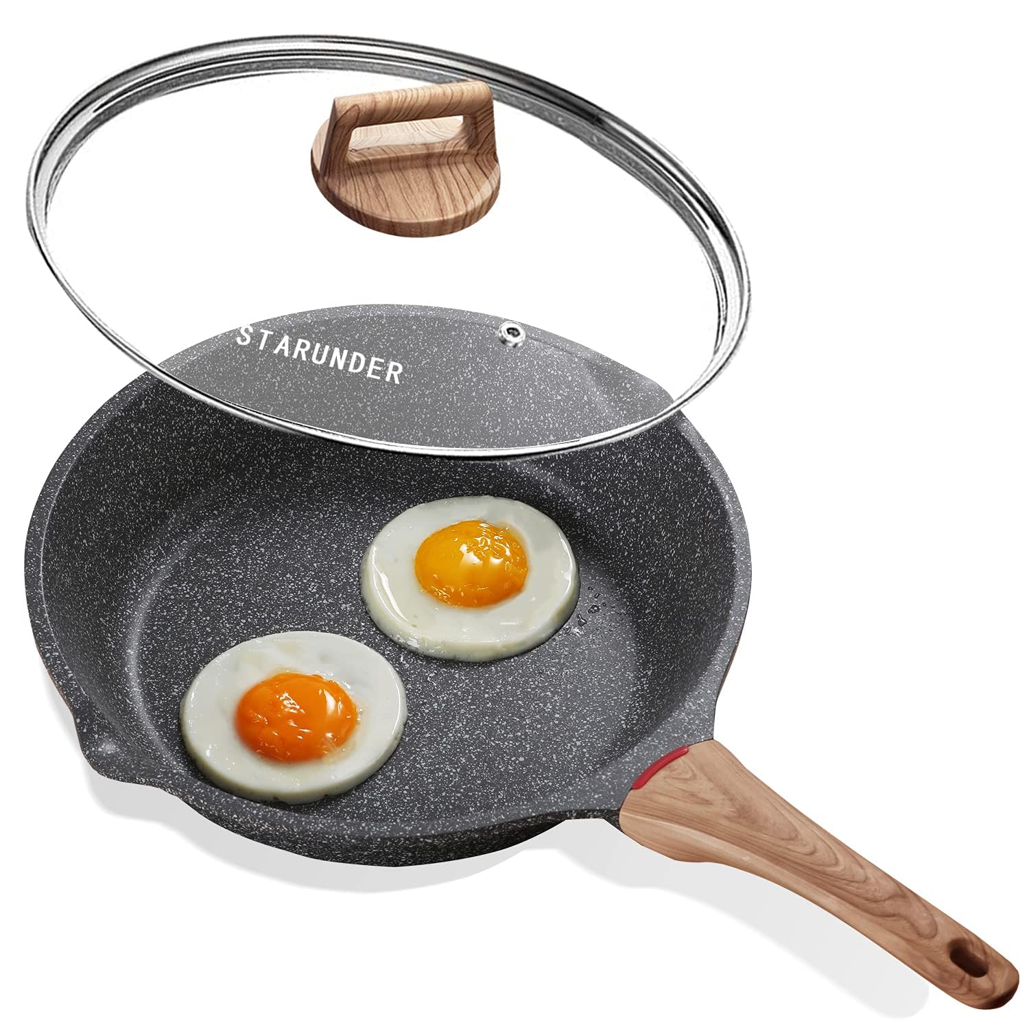 Starunder Nonstick Medical Stone Frying Pan,Children Protection Function. (9.5 Inch)