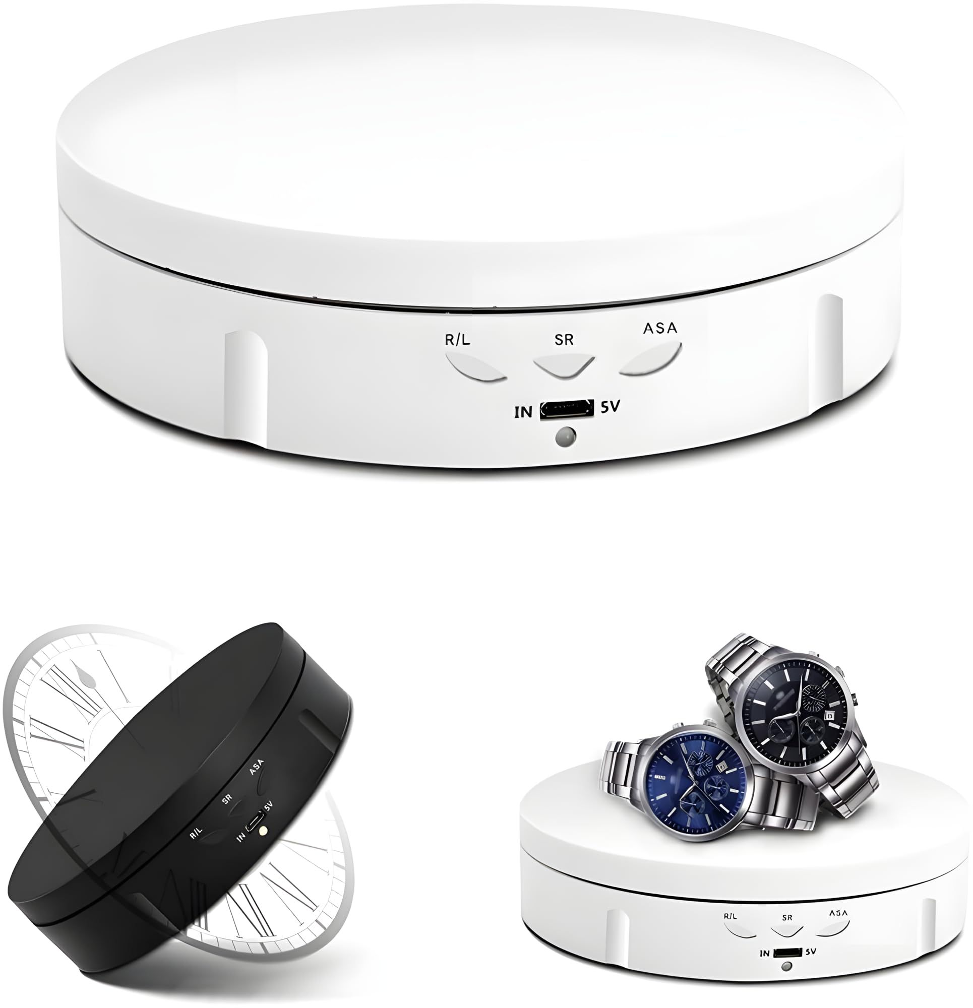 24X7 Emall Rotating Display Stand, 360 Degree Electric Rotating Turntable With Felt Finish For Photography Products Display, Jew