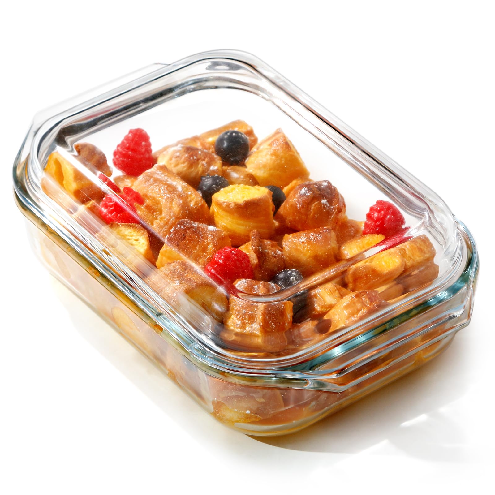 NUTRIUPS 1.4QT Small Glass Casserole Dish With Lid, 8.56.1in Rectangular Casserole Dish for Oven