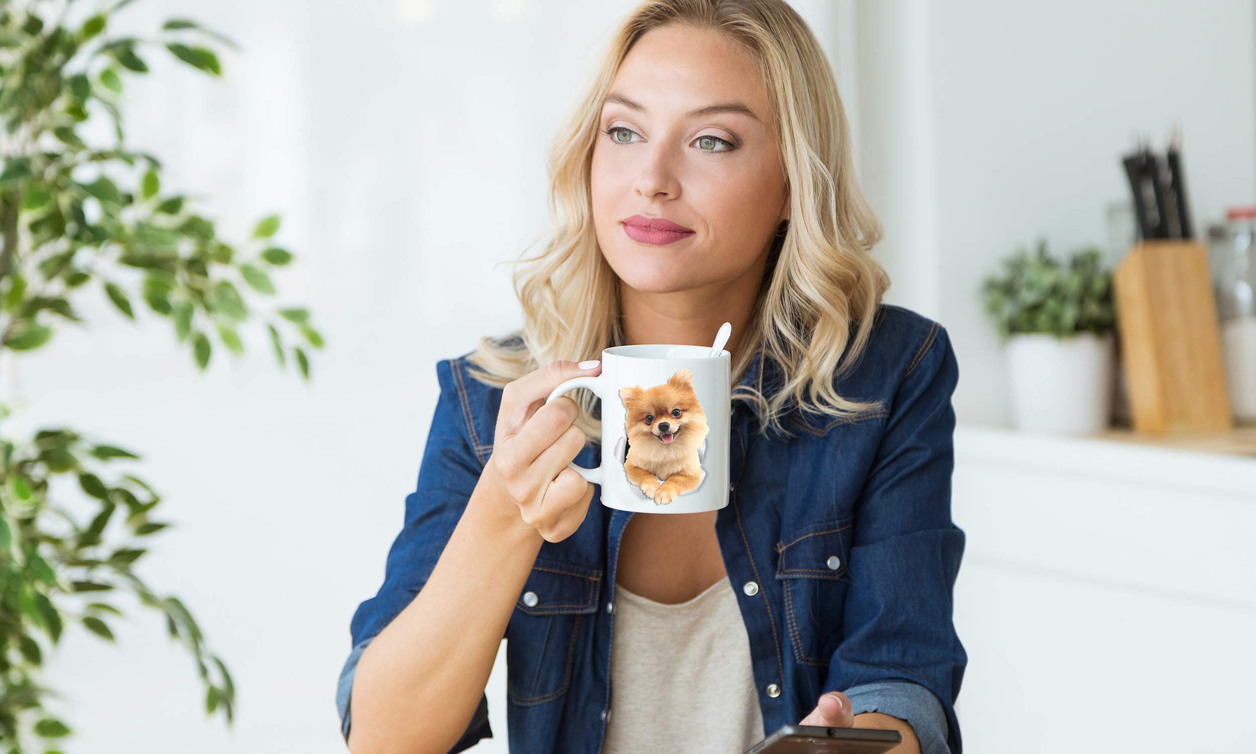 Winston & Bear Cute Pomeranian Coffee Mug - German Spitz Ceramic Mug - Cute Pompom Cup For Pomeranian Mom And Dad (11Oz)