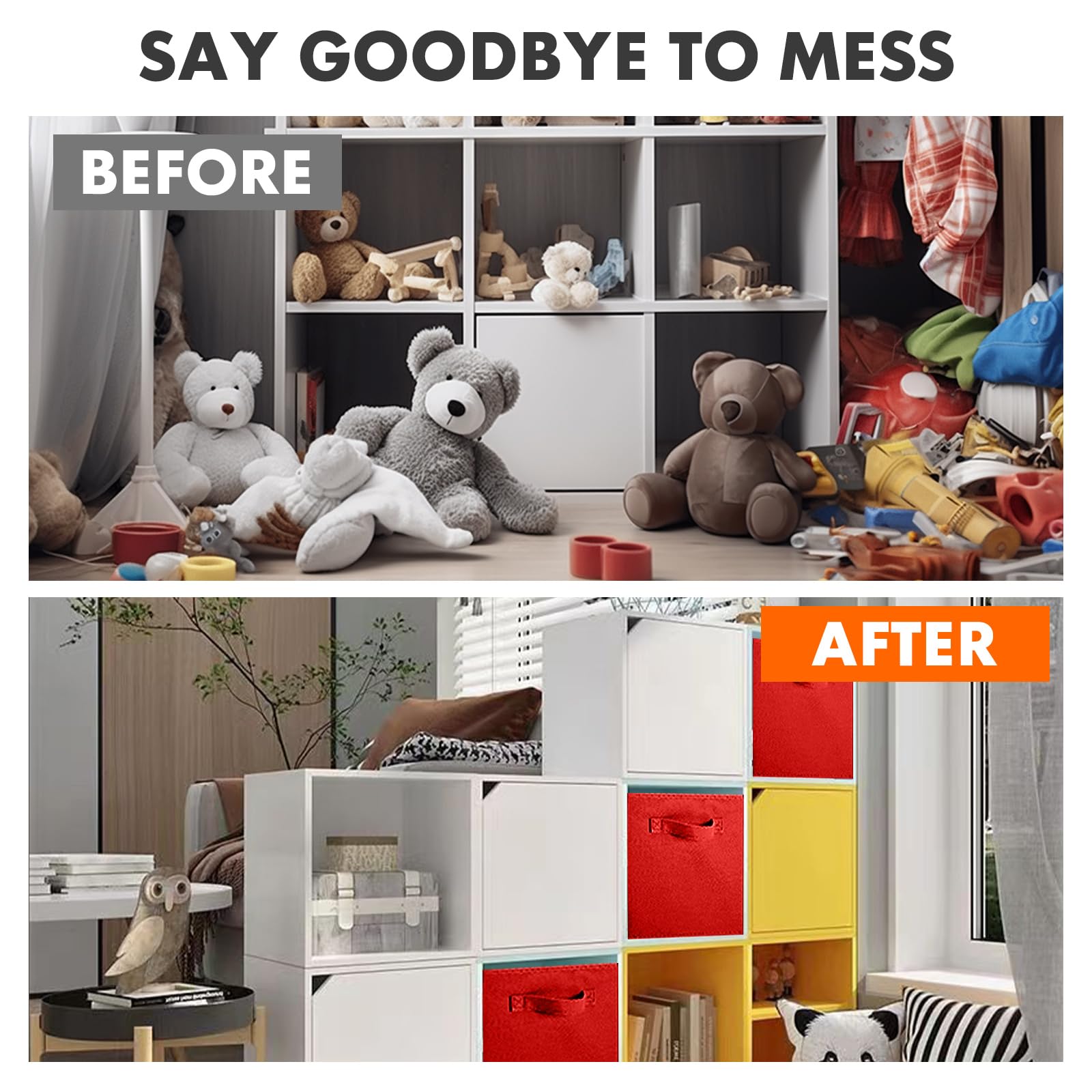Shellkingdom Storage Bins, Foldable Fabric Storage Cubes And Cloth Storage Organizer Drawer For Closet And Toys Storage, 6 Pack