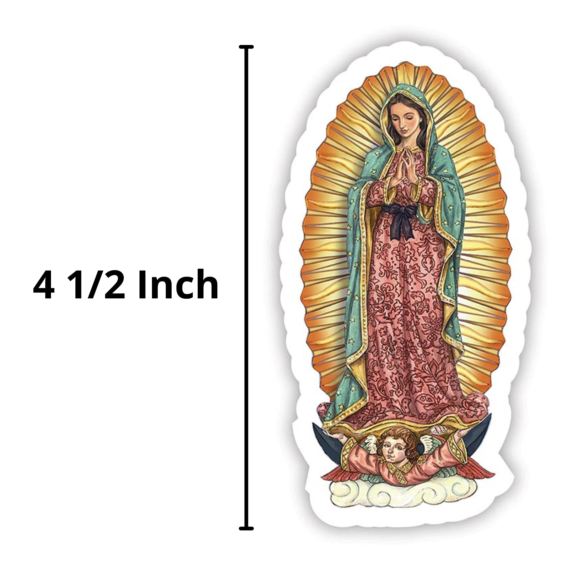 Needzo Religious Magnetic Decal for Cars, Refrigerators, and Whiteboards, Magnet for Catholic Gift Basket, 4.5 Inches (Our Lady