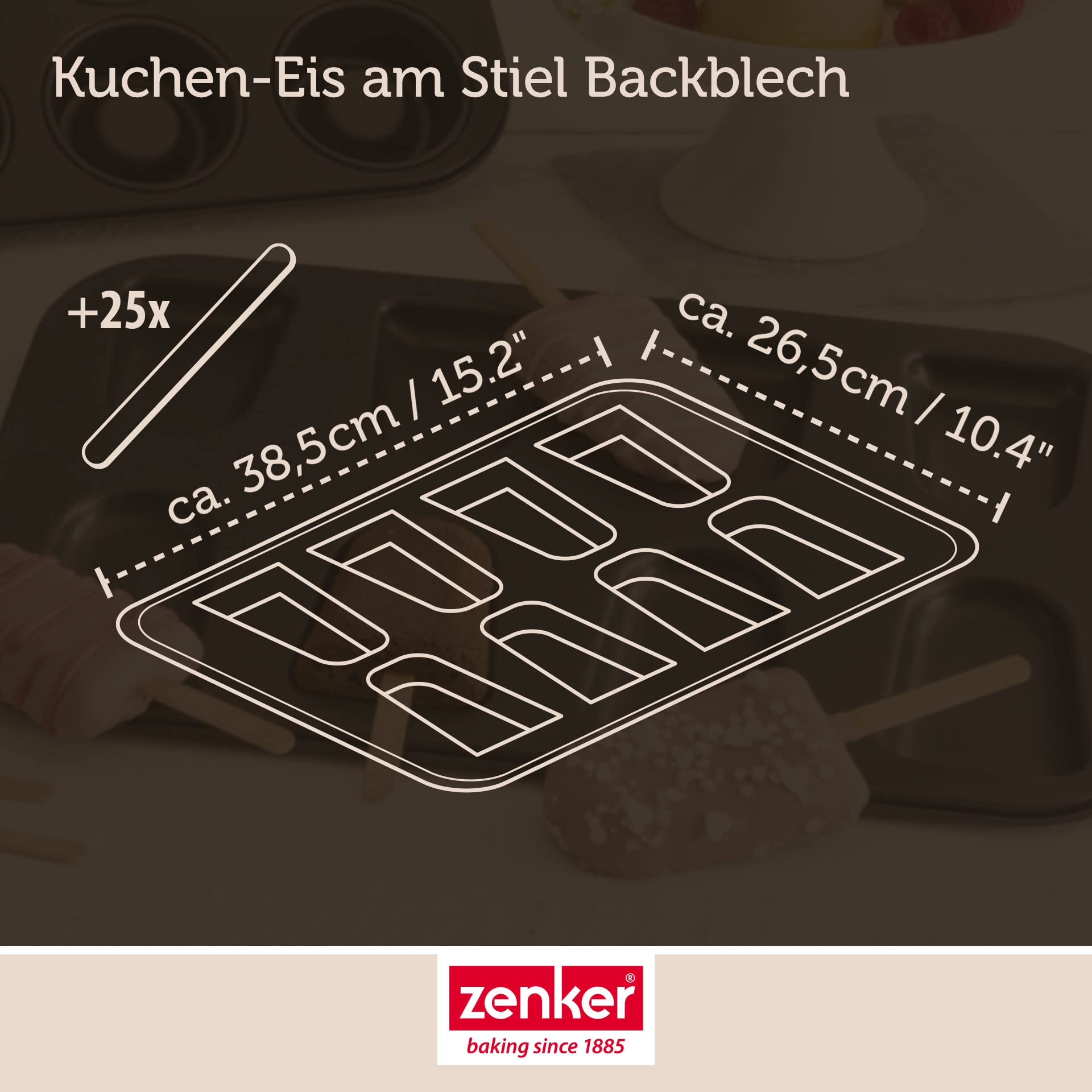 Zenker Ice Lolly Tray ''Special Creative'' For 8, Black, 15.16 X 10.43 X 0.59''