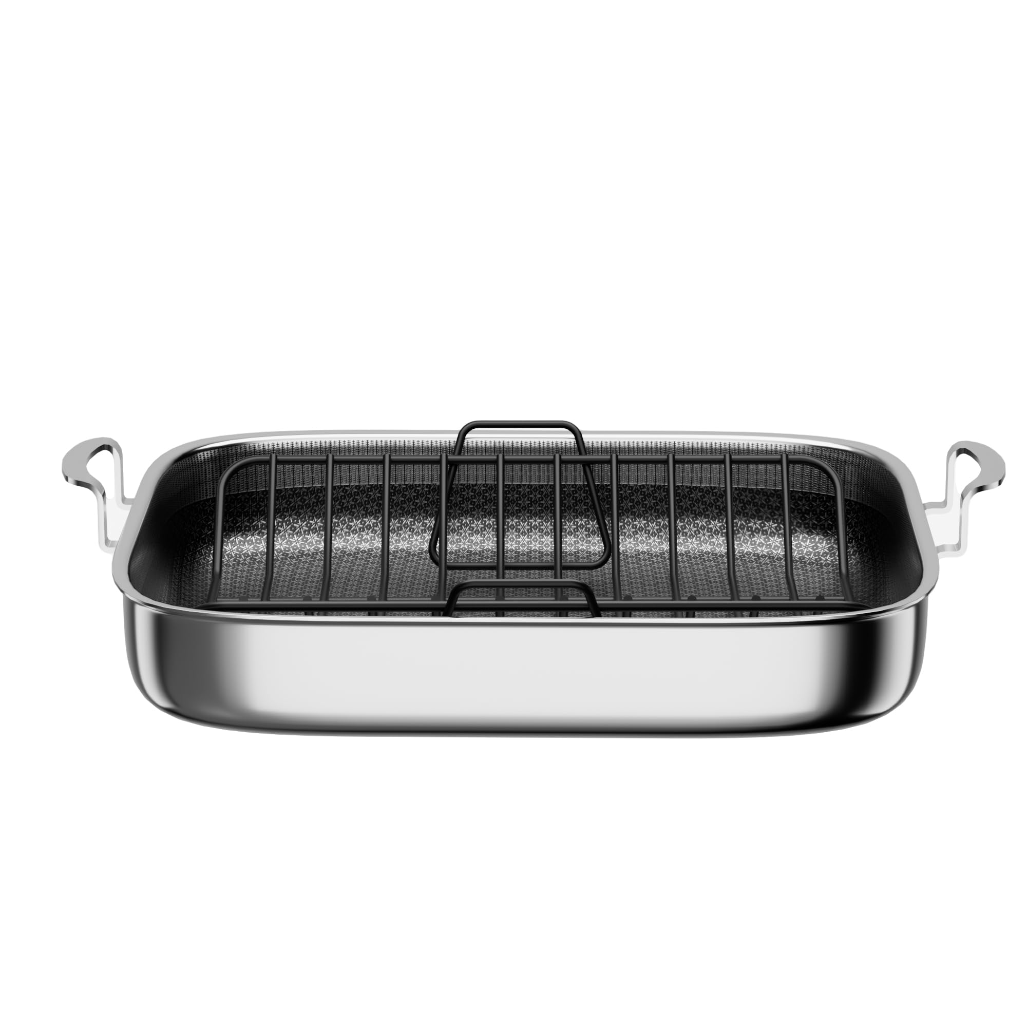 COOKER KING Hybrid Stainless Steel Nonstick Roasting Pan with Rack, 18x15