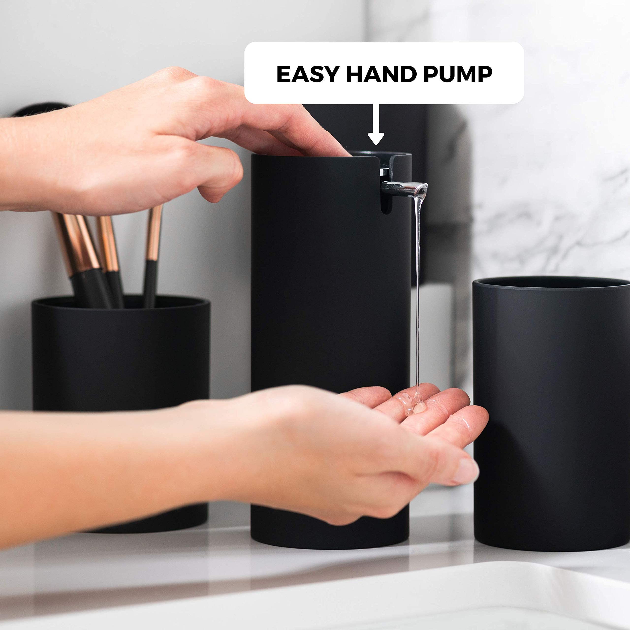 Sleek Matte Black Bathroom Accessory Set 4 Pcs Complete Bathroom Set Modern Bathroom Decor Bathroom Organizer Accesorios Para Ba