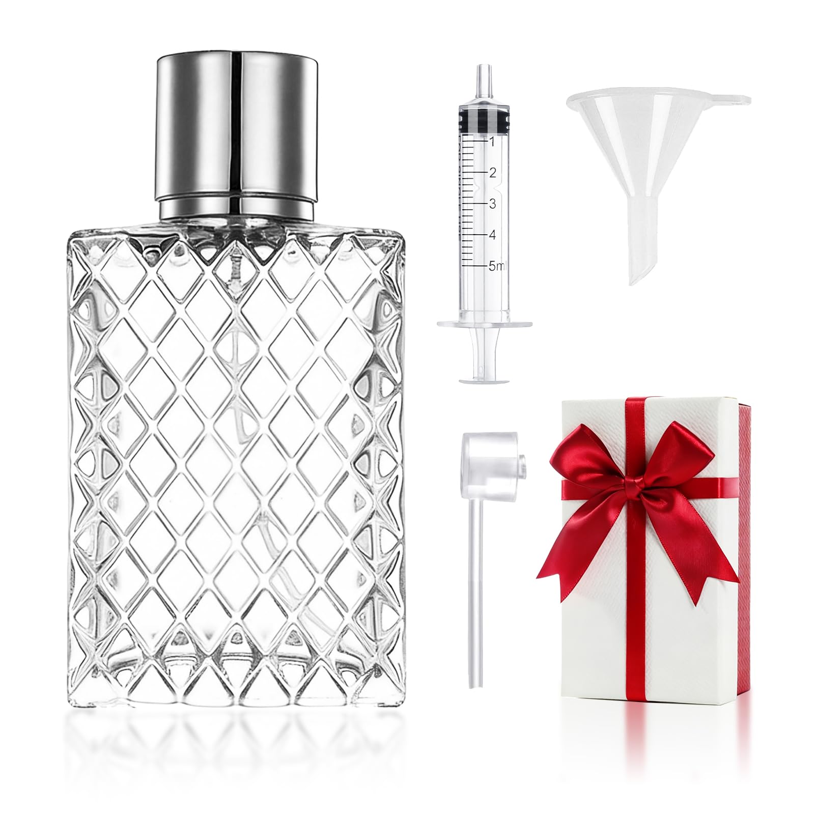 DPLASKA Refillable Glass 100ml 3.4oz Perfume Atomizer Empty Spray Bottle