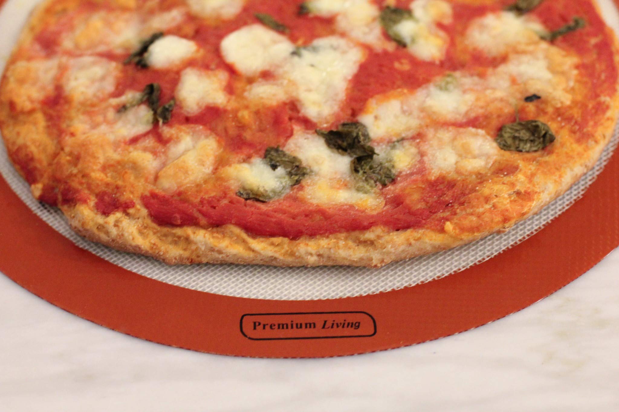 Premium Living Pizza Baking Silicone Mat 12'' Red (2, Red)