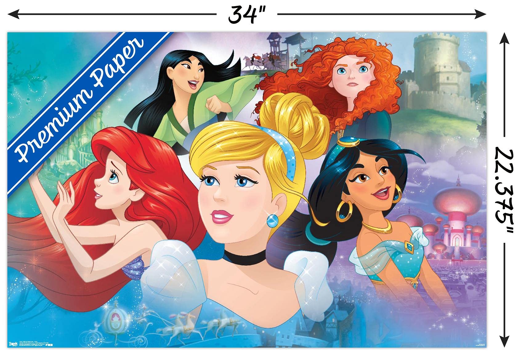 Trends International Disney Princess Wall Poster, Premium Unframed, 22.375" x 34", Model POD14267