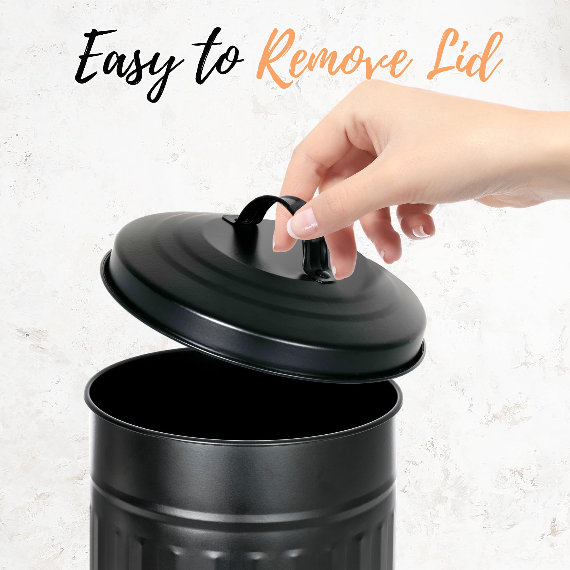 Autumn Alley Black Toilet Paper Reserve Holder Canister with Lid - Vertical Rustproof Free-Standing Farmhouse Metal Toilet Tissue Caddy for 3 Mega Rolls  Rustic Behind/Beside Toilet Storage Stand
