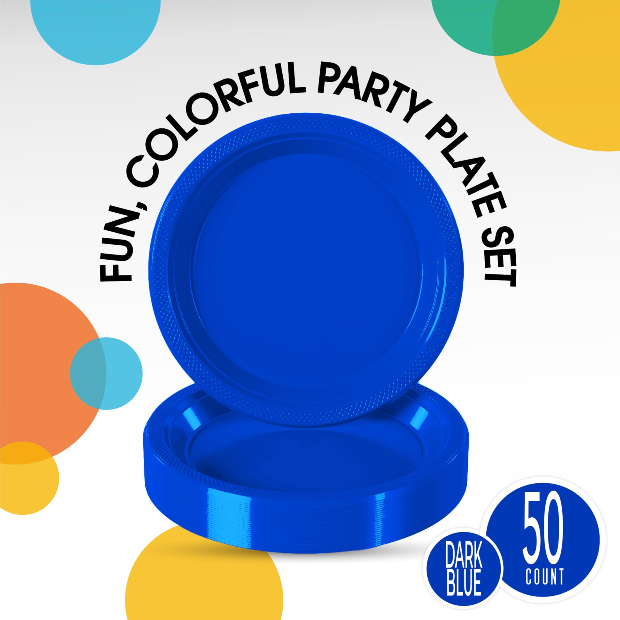 Exquisite Dark Blue Plastic Plates For Party 7 Dark Blue Disposable Plates For Party Supplies 50 Pcs Disposable Dinner Plate H