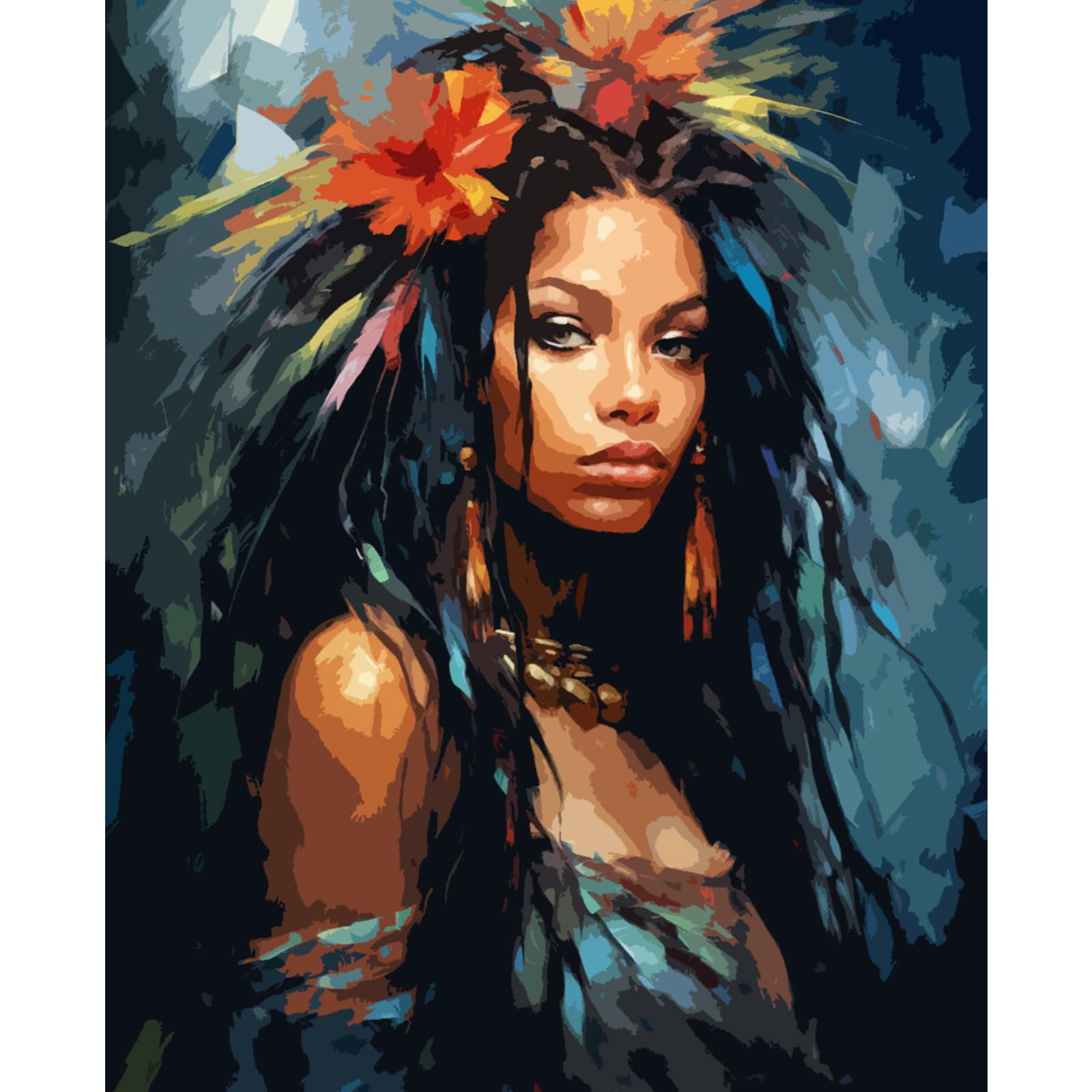 Tucocoo Fashion Girl Paint By Number For Adults, Diy Digital Oil Painting Kits On Canvas With Brushes And Acrylic Pigment, Afric