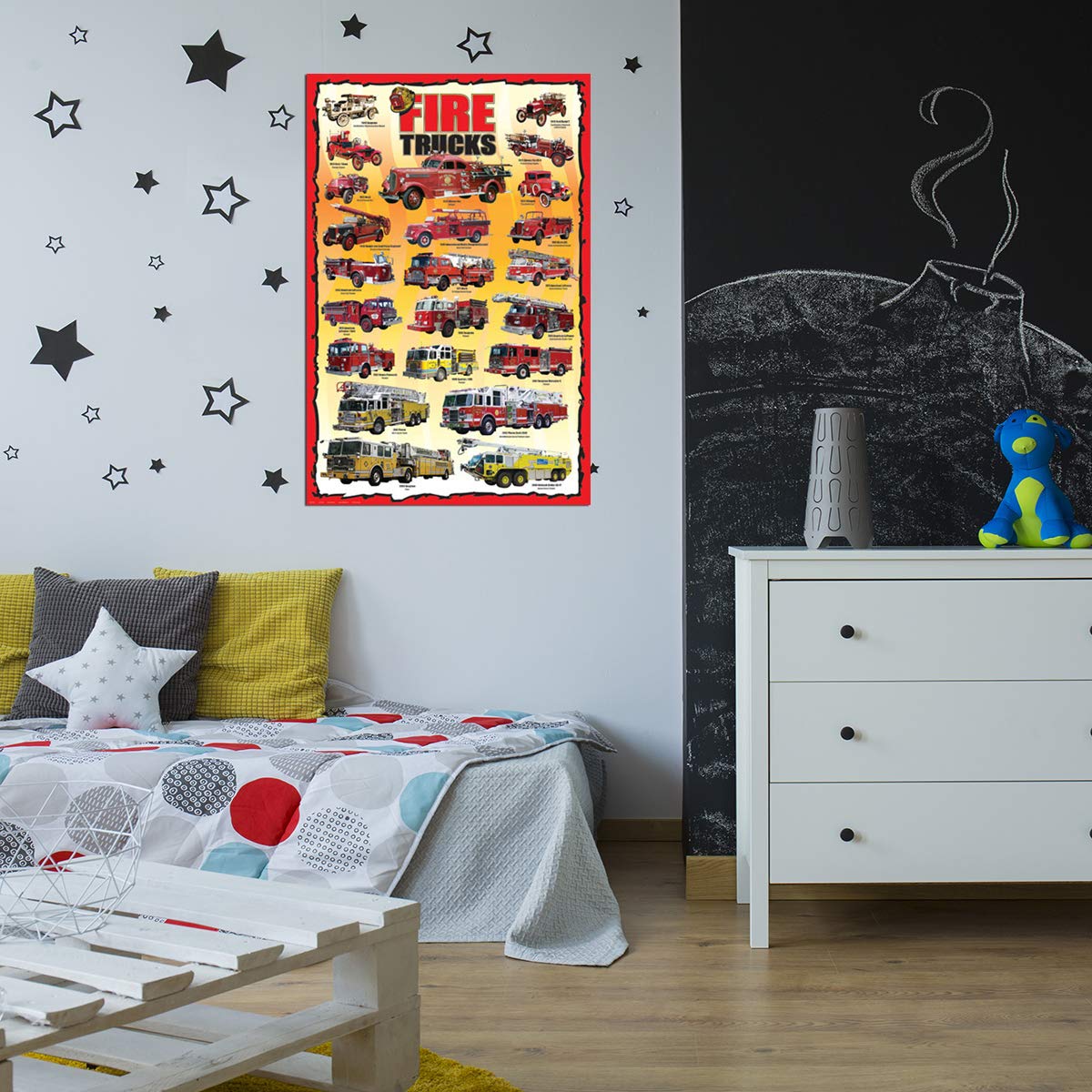 Eurographics Fire Trucks Kids Poster, 36 X 24 Inch