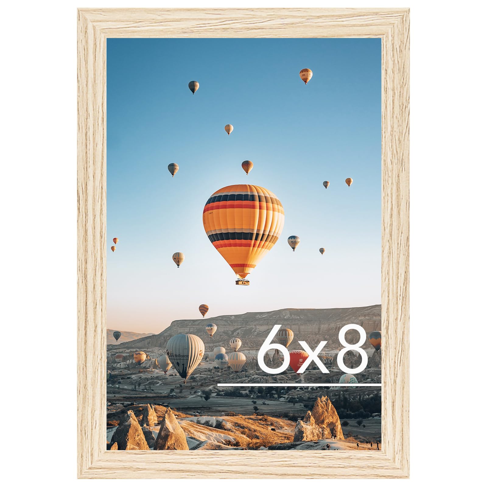 JCJMY 6x8 Picture Frame for Wall Hanging or Tabletop, Wall Mounting Horizontally or Vertically, 6 x 8 Wall Gallery Poster Photo 