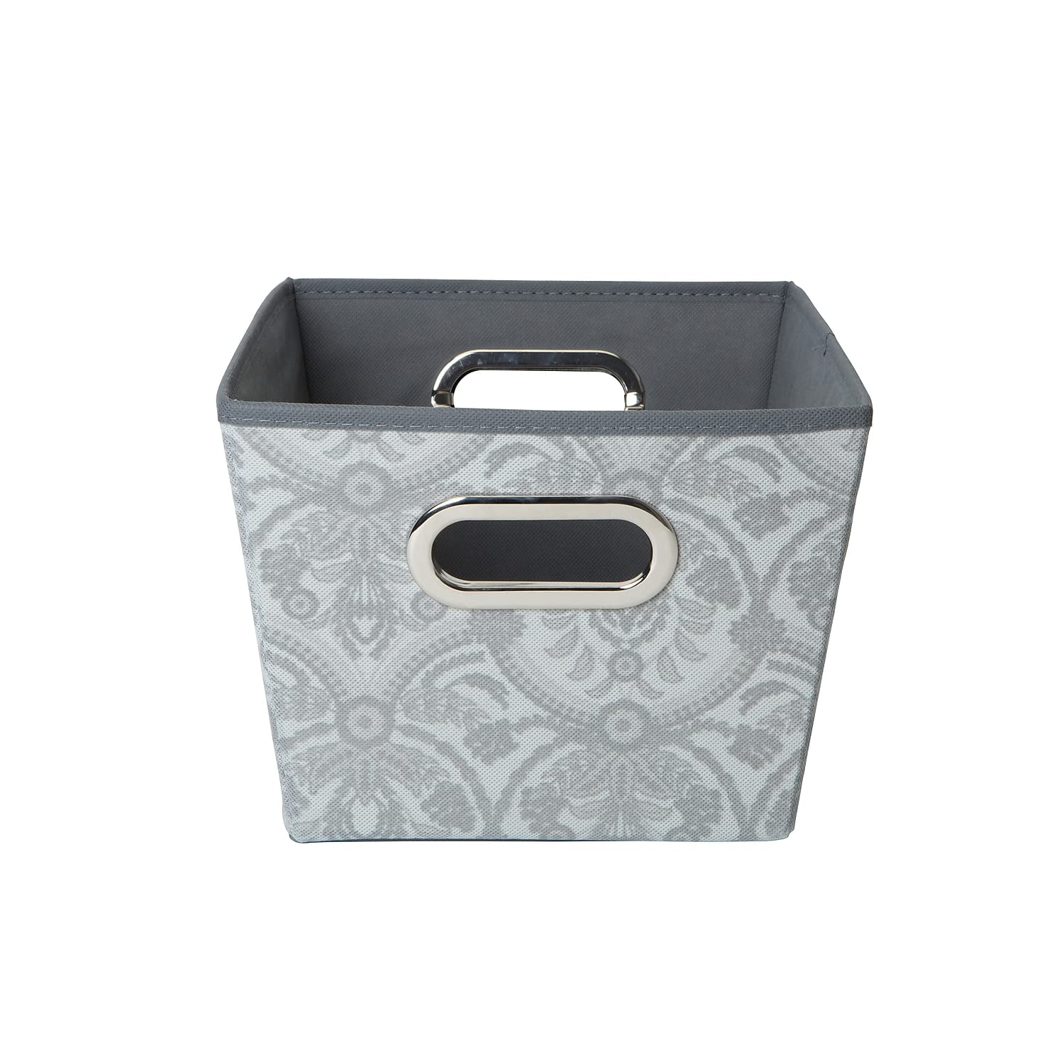 Laura Ashley Medium Grommet Bin Basket Almeida Closet Storage, Dove Grey