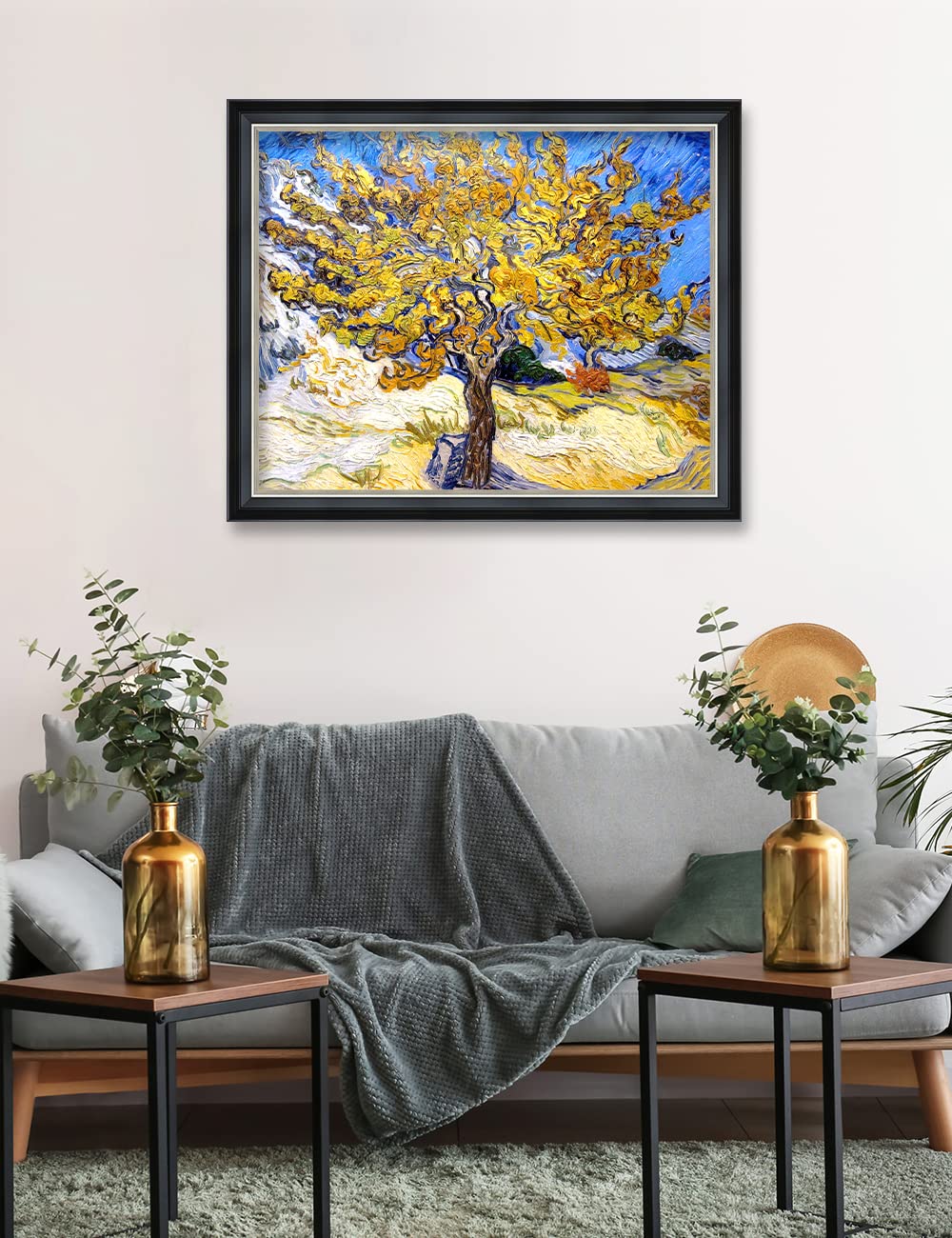 Decorarts - The Mulberry Tree By Vincent Van Gogh. Giclee Print Art Reproduction With Matching Solid Wood Frame In Classical Sty