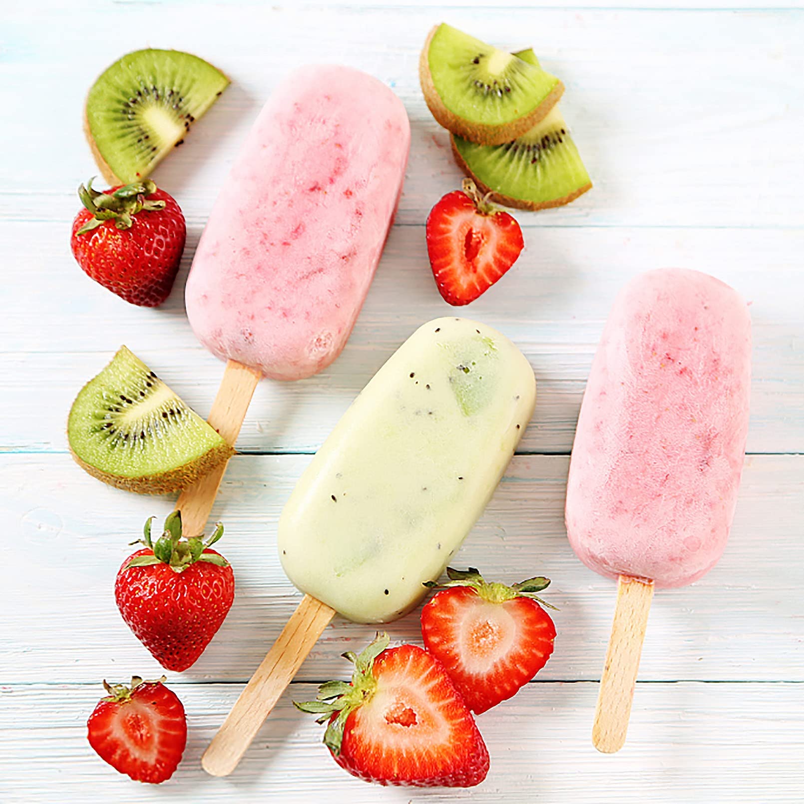 Ozera 2 Pack Popsicles Molds, Homemade Cake Pop Molds Cakesicle Molds Silicone Popcical Molds, 4 Cavities Ice Pop Cream Molds Ma