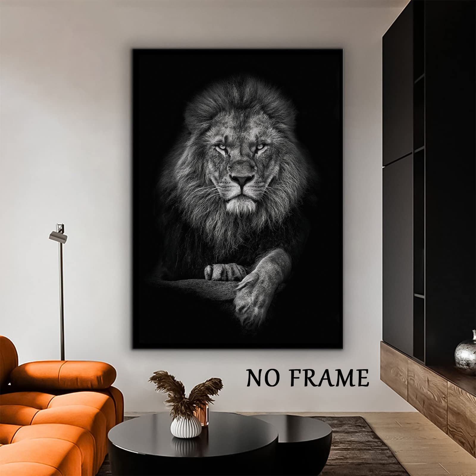 Black And White Lion Canvas Wall Art Animal Prints Portraits Lion Head Wall Art Painting Black And White Animal Posters Lion Por
