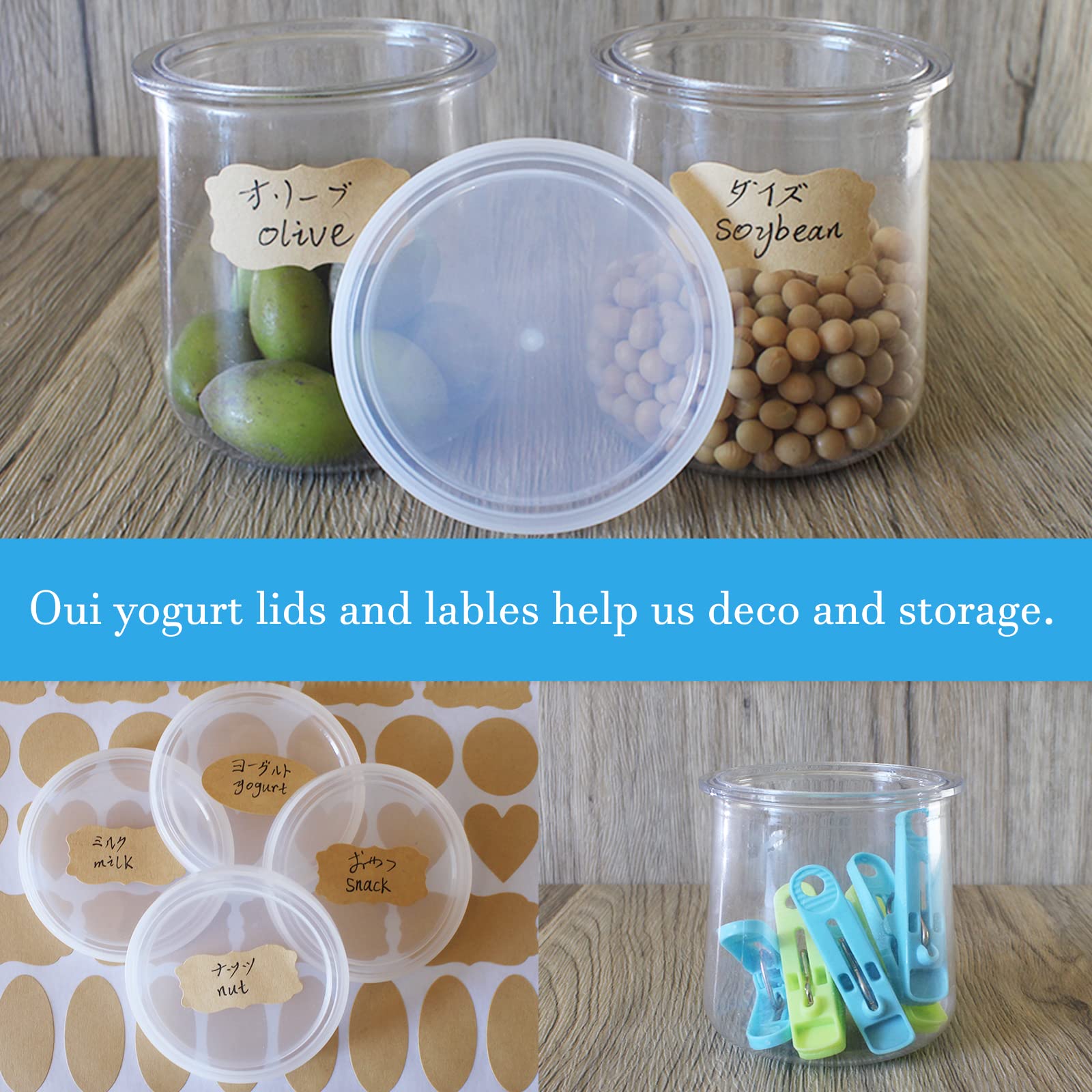 gocola Yogurt Jar Lids - 12 Pack Clear Plastic Lids for Oui Containers