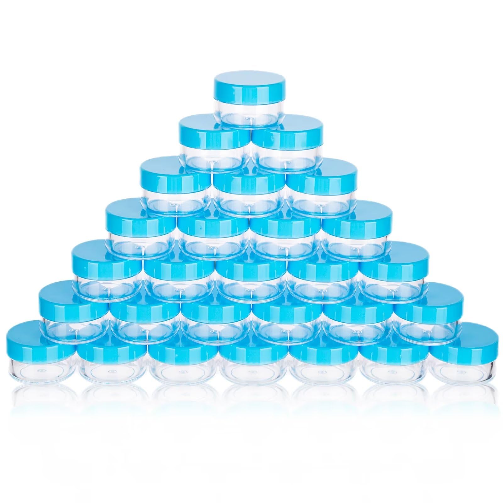 Zejia 5 Gram Cosmetic Containers 50Pcs Sample Jars Tiny Makeup Sample Containers With Lids(Blue)