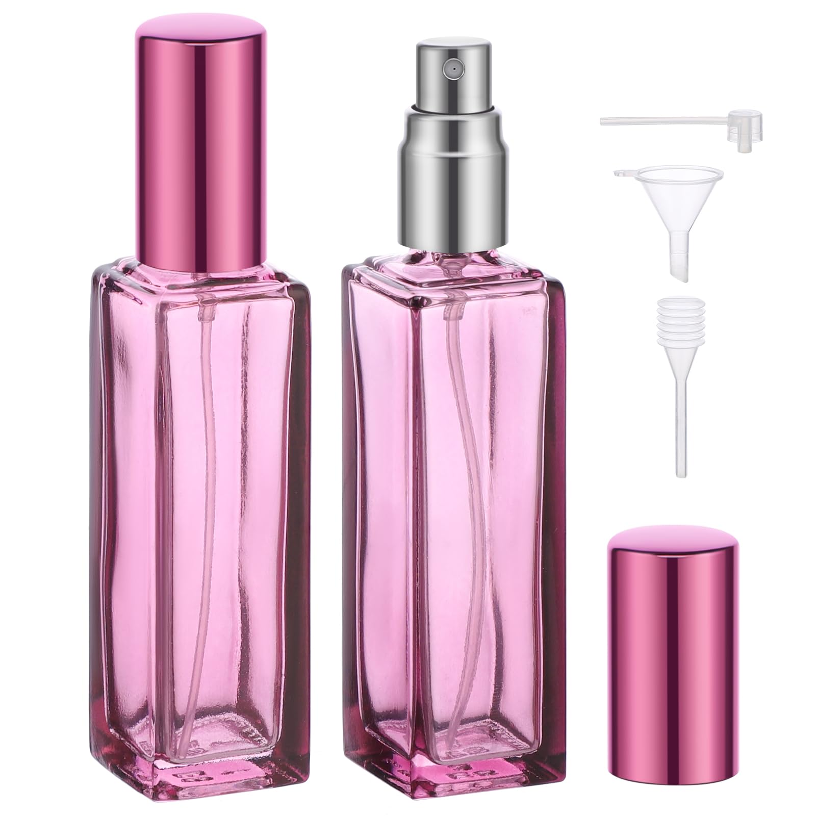 Segbeauty 2Pcs Travel Perfume Bottle, 20Ml Mini Perfume Refillable Bottle Empty, Portable Leakproof Glass Atomizer Sprayer For P