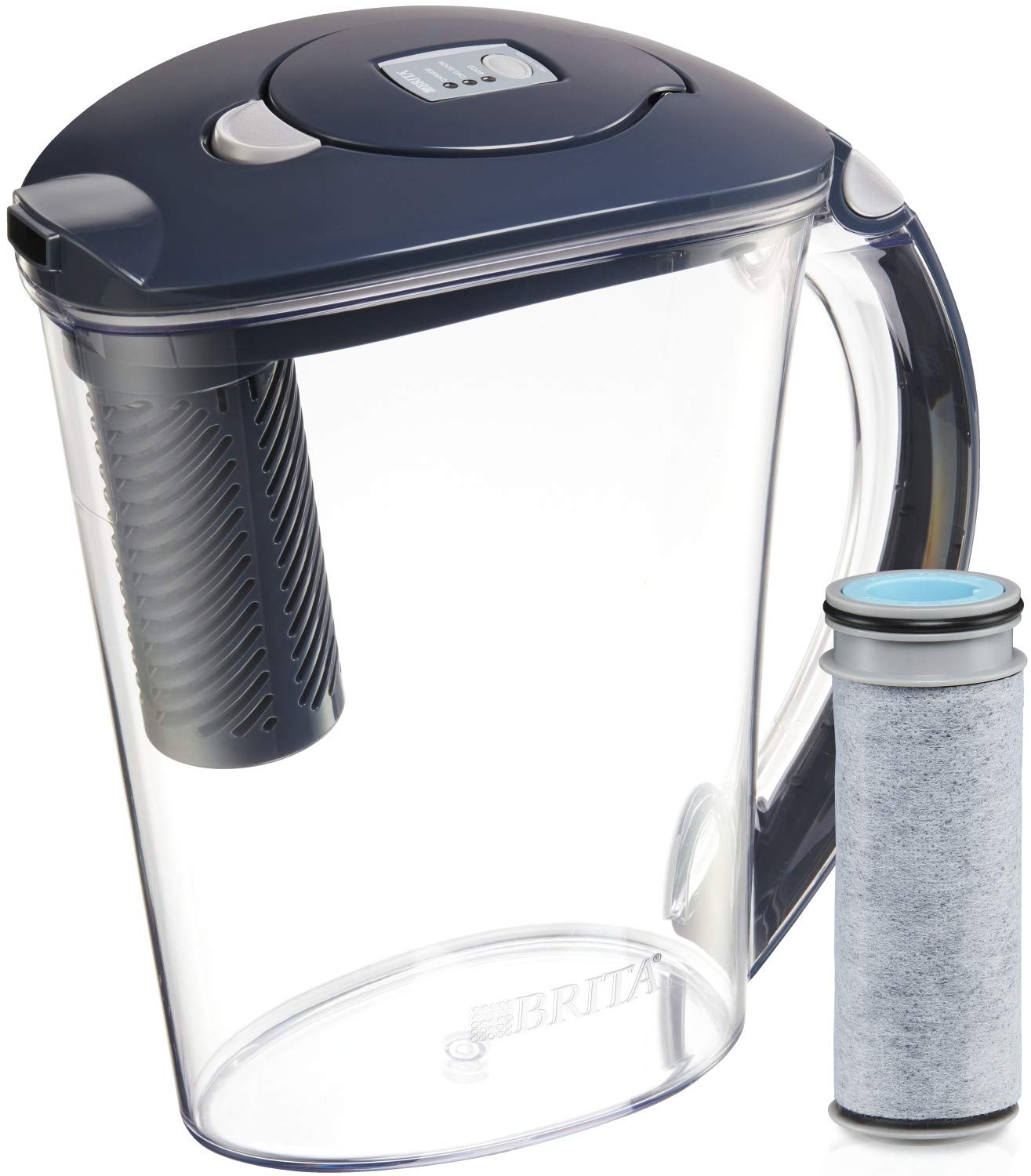Brita Stream Rapids Water Filter Pitcher, Carbon Gray, Large 10 Cup, 1 Count