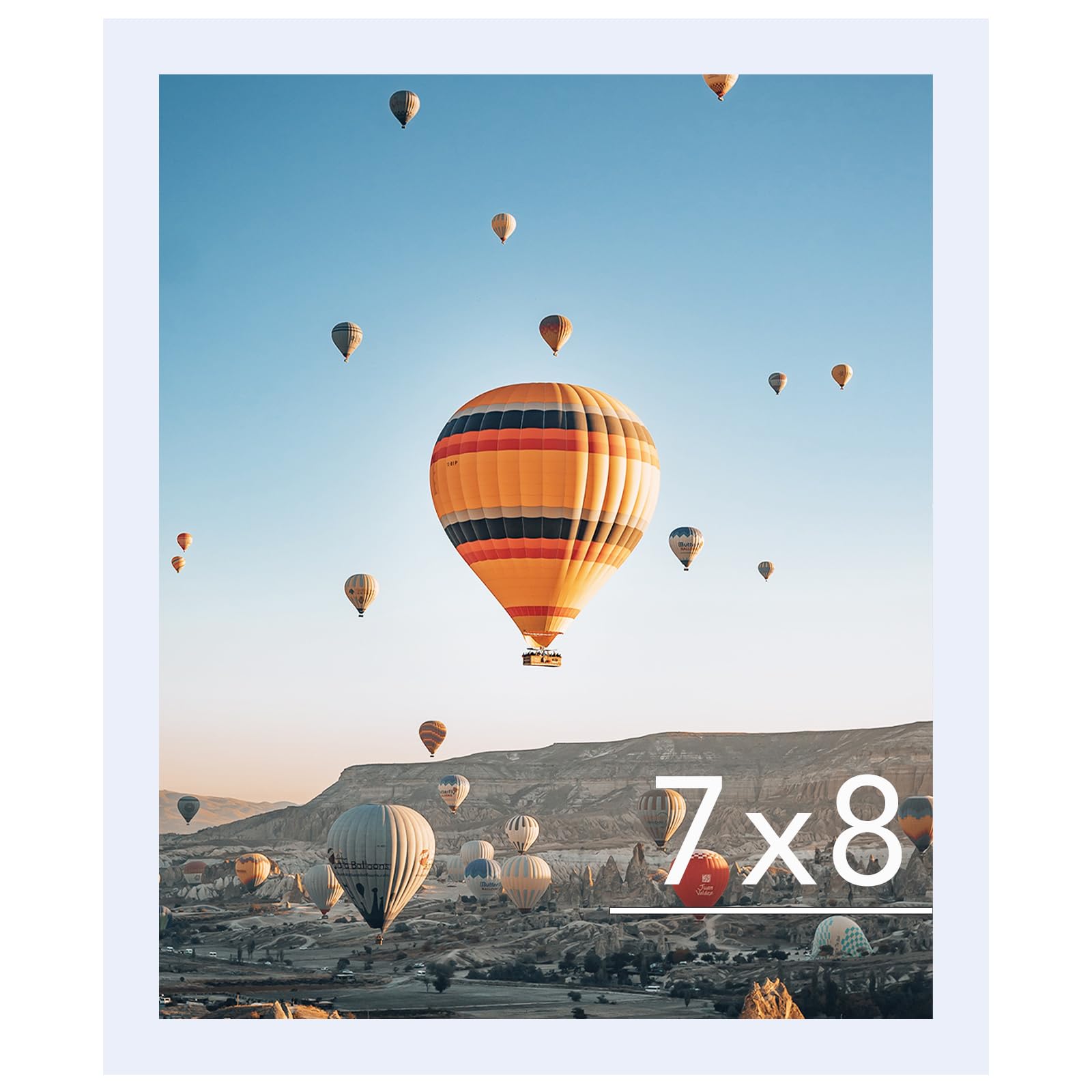 JCJMY 7x8 Picture Frame White for Wall Hanging or Tabletop, Wall Mounting Horizontally or Vertically, 7 x 8 Wall Gallery Poster 