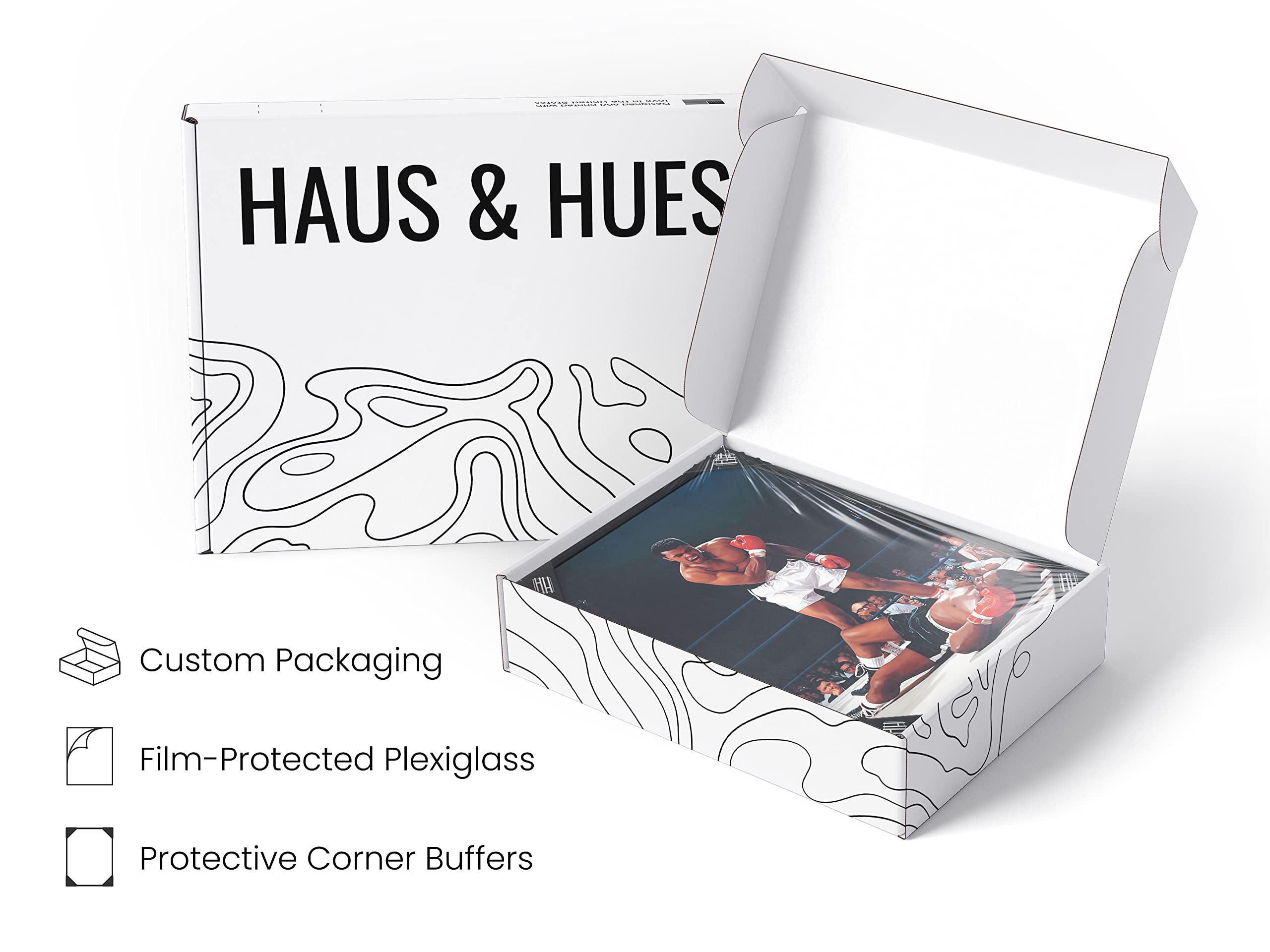 Haus And Hues Muhammad Ali Poster - Muhammad Ali Wall Art In Ring Boxing Poster, Sports Poster, Gym Poster, Black History Pictur