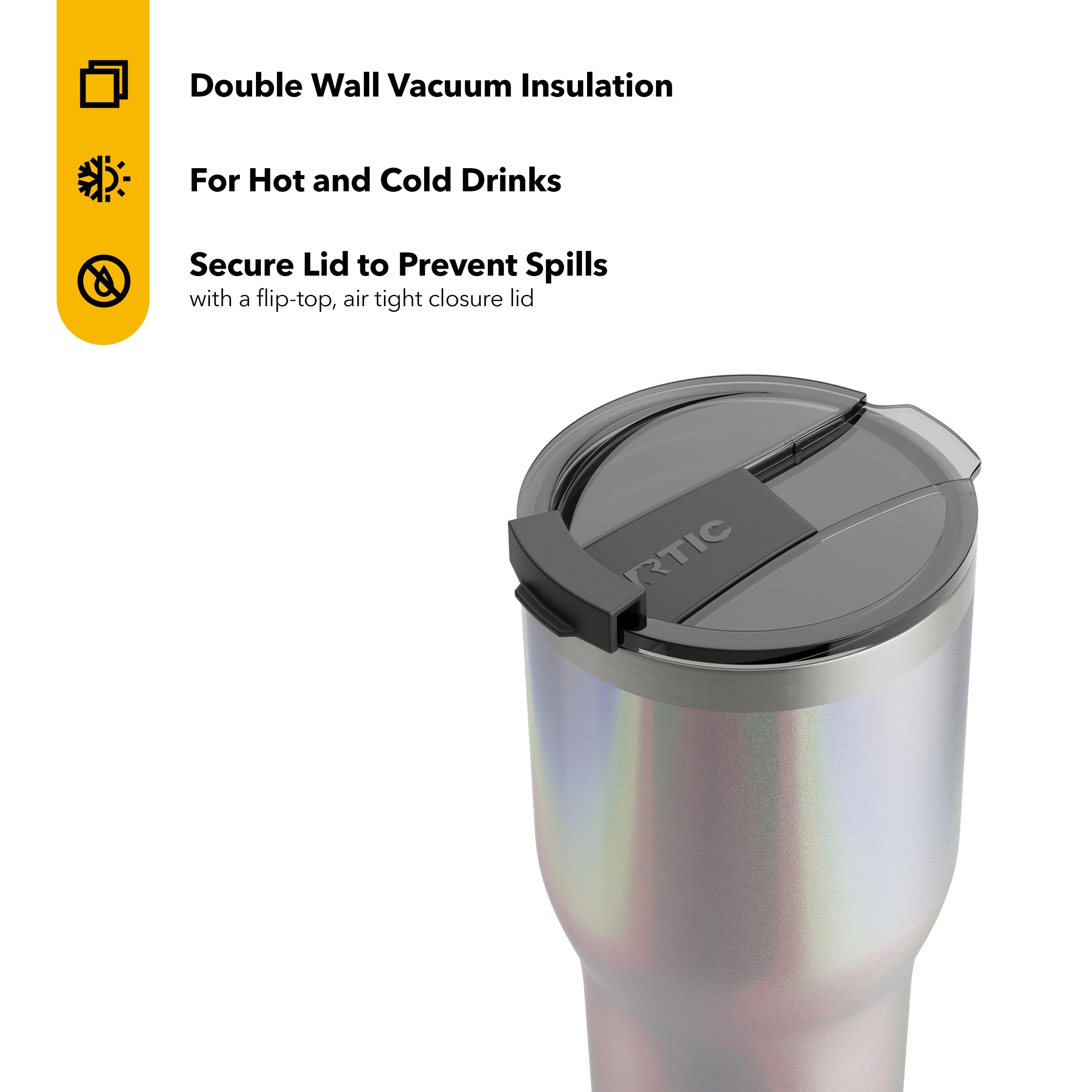 Rtic 30 Oz Insulated Tumbler Stainless Steel Coffee Travel Mug With Lid, Spill Proof, Hot Beverage And Cold, Portable Thermal Cu