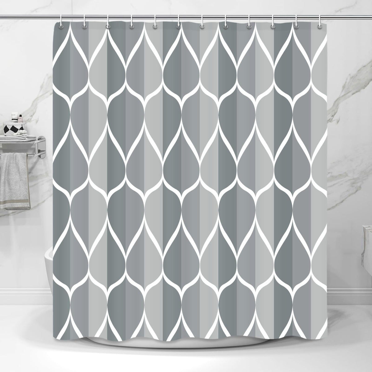 Gelbchu Grey Blue 72 X 72 Inch Cloth Shower Curtain, Waterproof Design And Polyester, Quick-Drying, Heavy Duty Shower Curtains S
