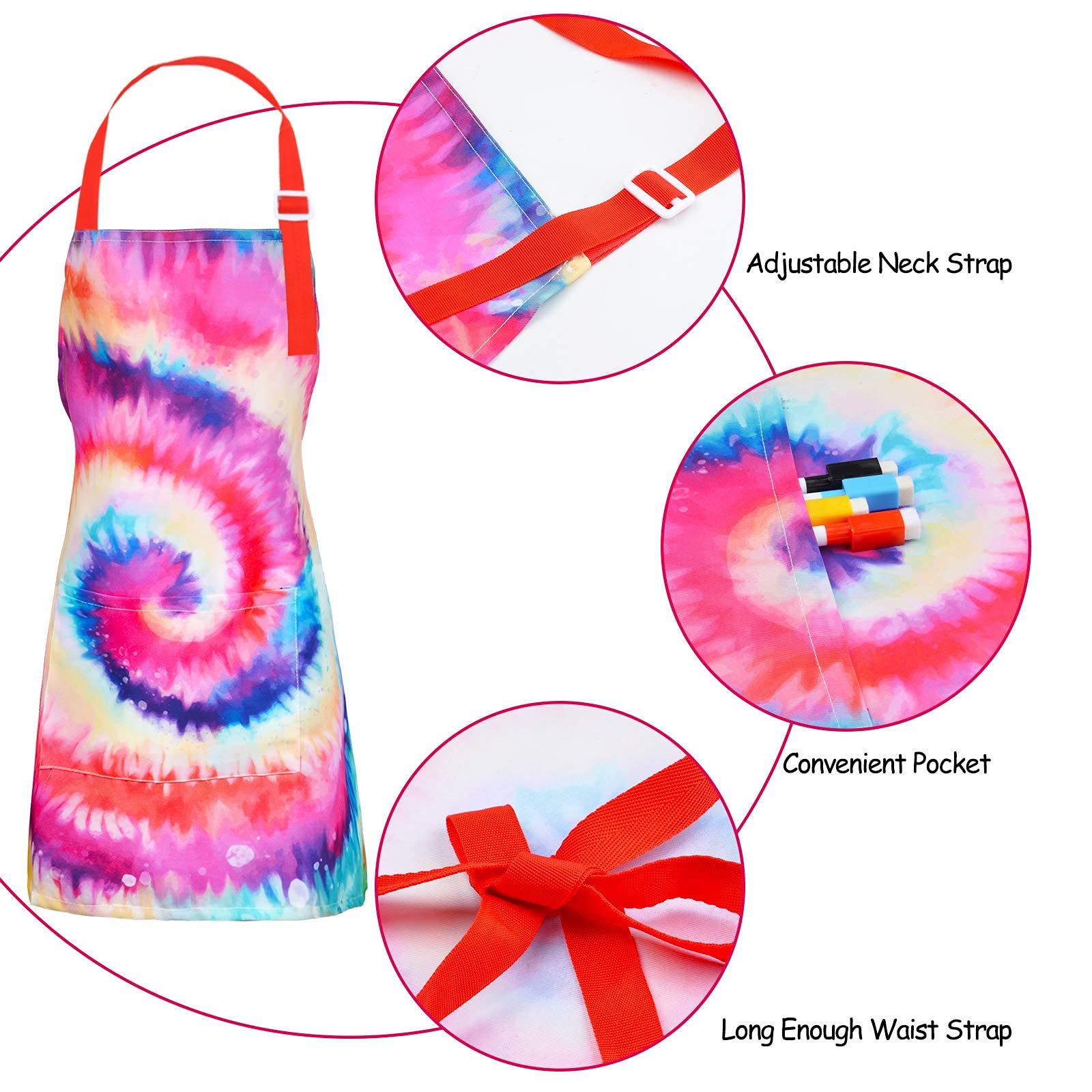 Fiodrimy Kids Apron, Girls Boys Toddler Unicorn Apron With Pockets Adjustable For Children Cooking Baking School Kitchen Paintin