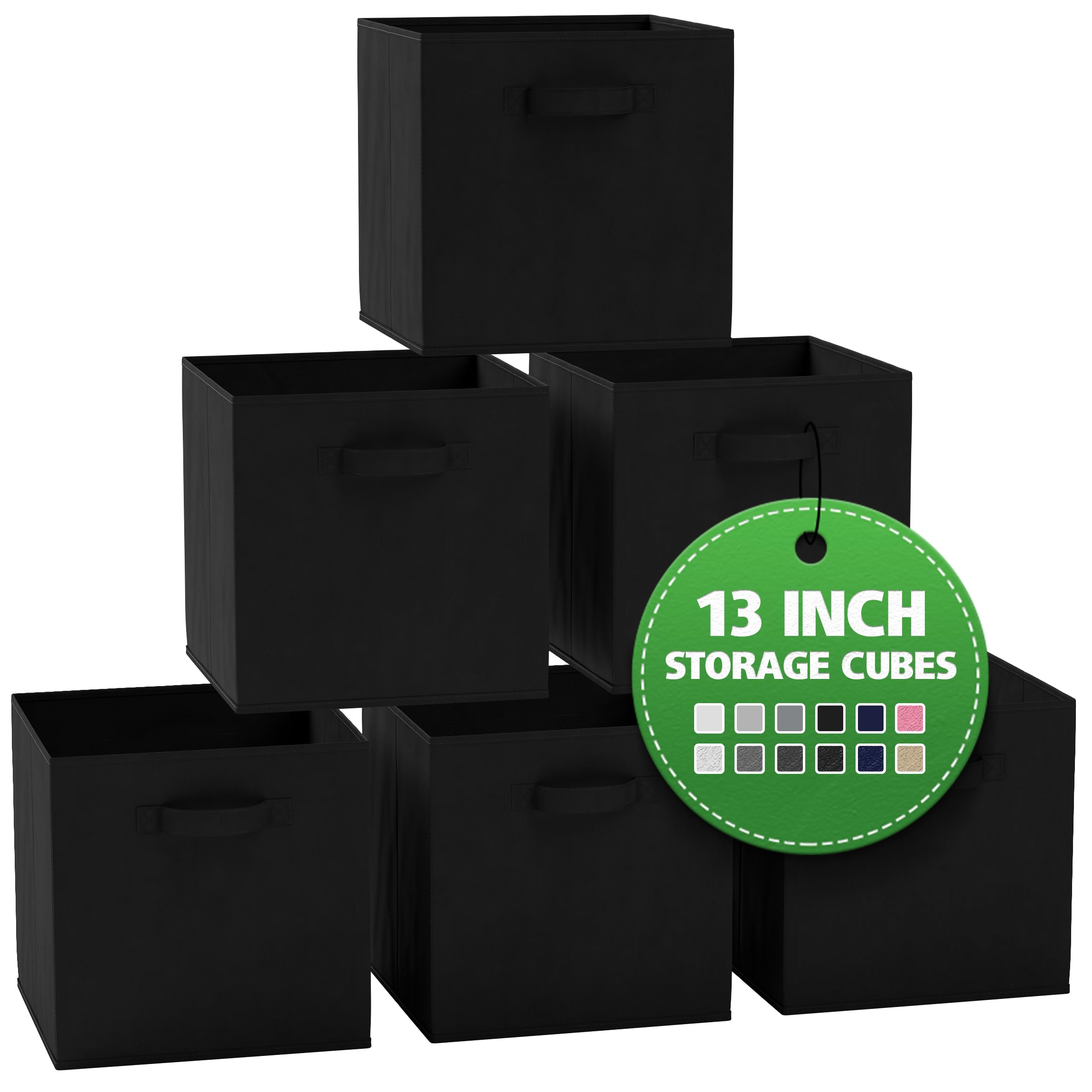 Neaterize Cube Storage Baskets For Organizing -13X13 Inch-Set Of 6 Heavy-Duty Storage Cubes For Storage And Organization. Perfec