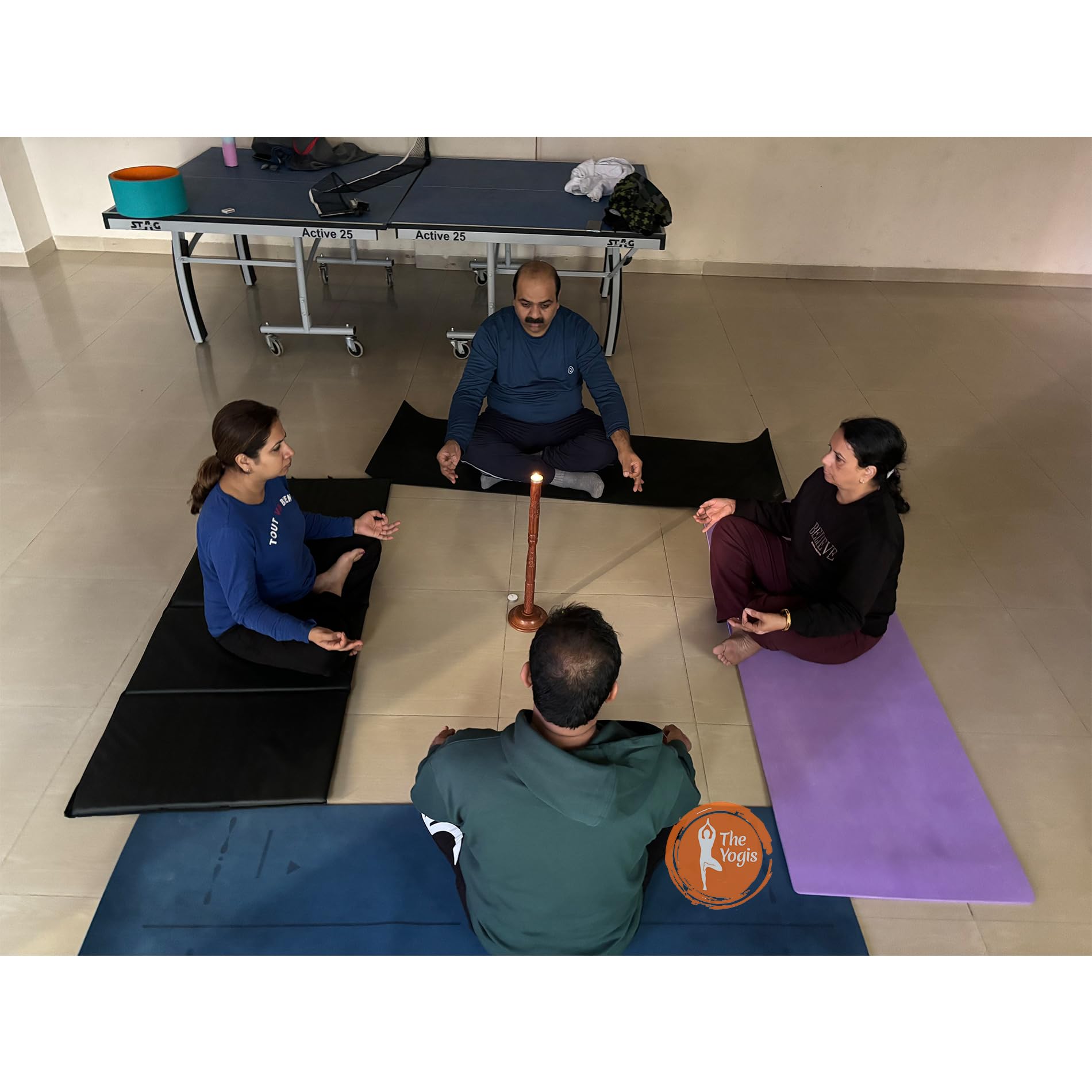 The Yogis Trataka Candle Stand for Opening Third Eye Meditation with Brass Diya and Eye Wash Cup