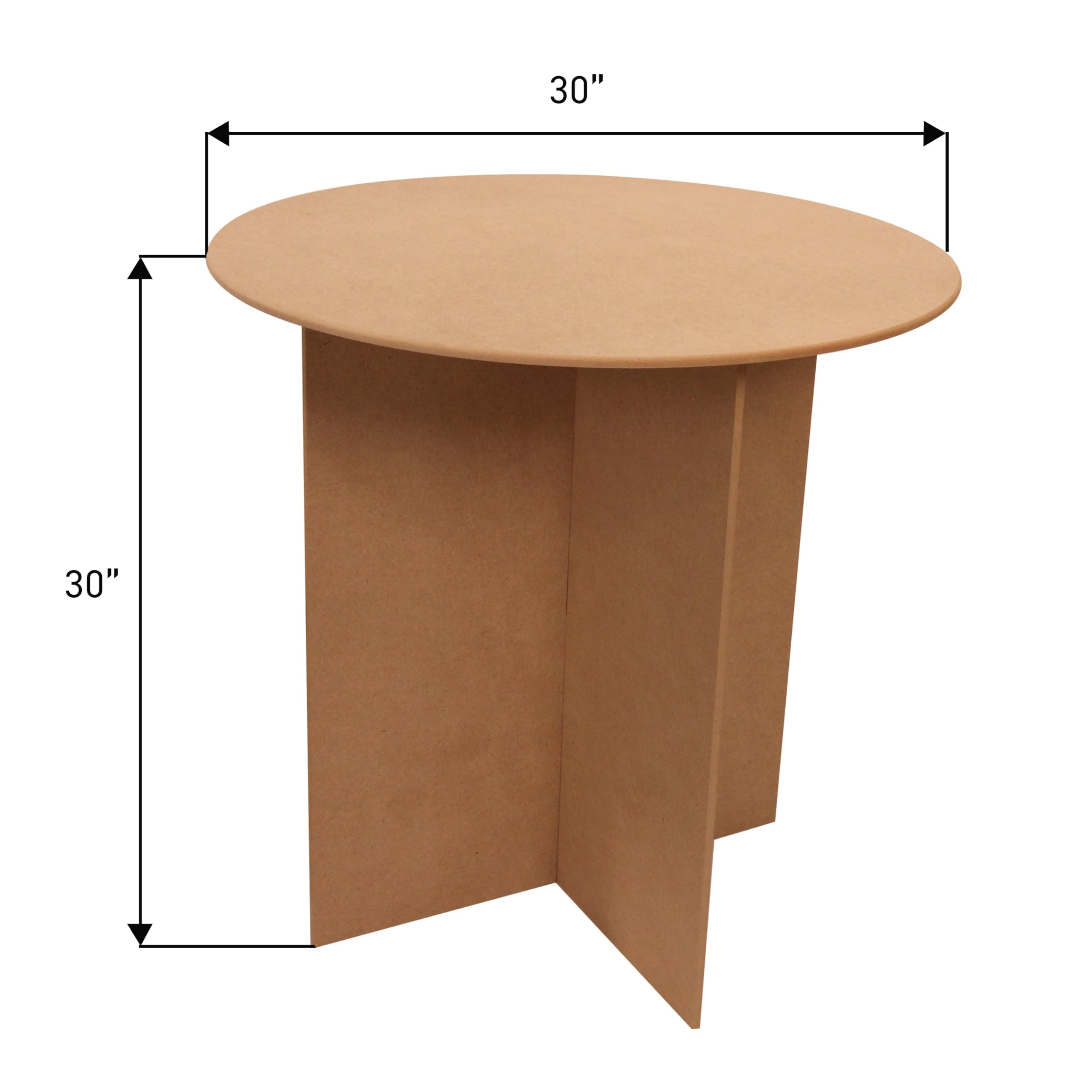 Sswbasics 30 Inch Round Wood Display Table - 250 Pound Weight Capacity - Medium Density Fiberboard - Compatible With Round Table