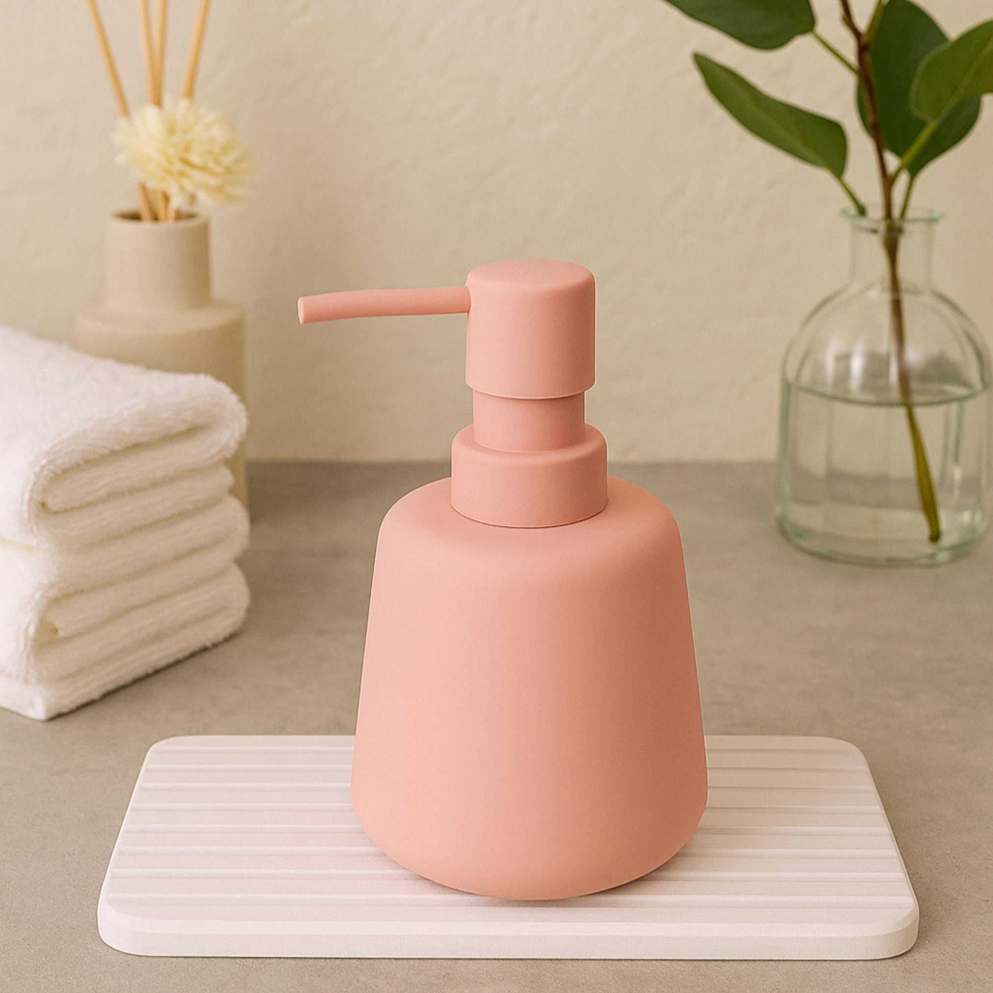 The Better Home Ceramic Soap Dispenser 260Ml Liquod Dispenser For Bathroom | Soap Dispenser Set | Liquid Dispenser For Kitchen |