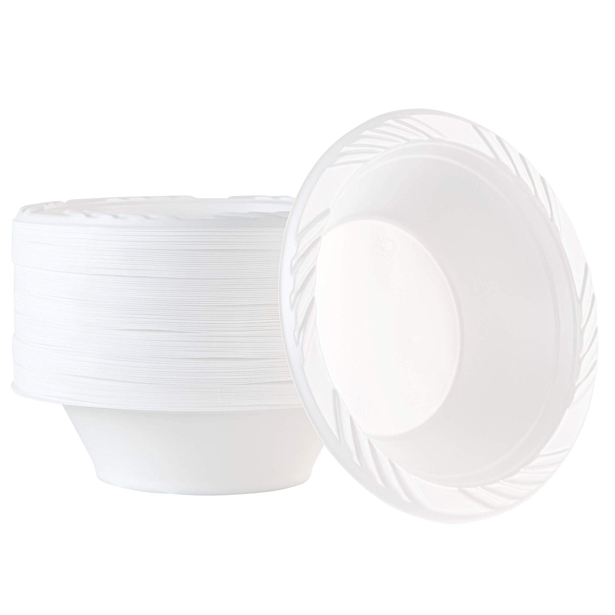 Plasticpro 400 Count Disposable 12 Ounce White Plastic Soup Bowls