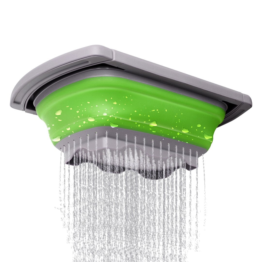 Qimh Colander Collapsible, Colander Strainer Over The Sink Vegetable/Fruit Colanders Strainers (6 Quart) With Extendable Handles