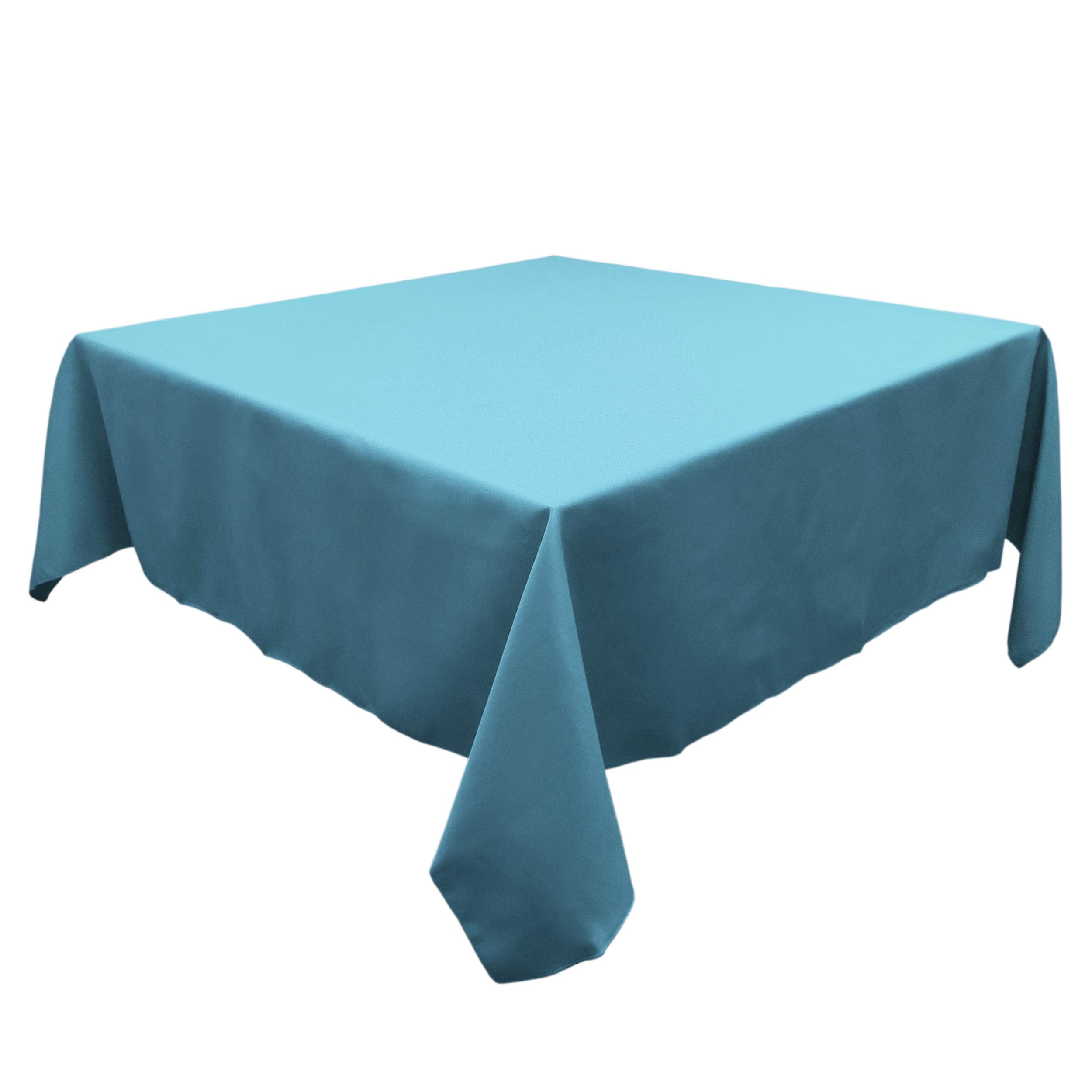 Tablelinensforless Polyester Square Tablecloth, 72 Inch Square, (Sky Blue)