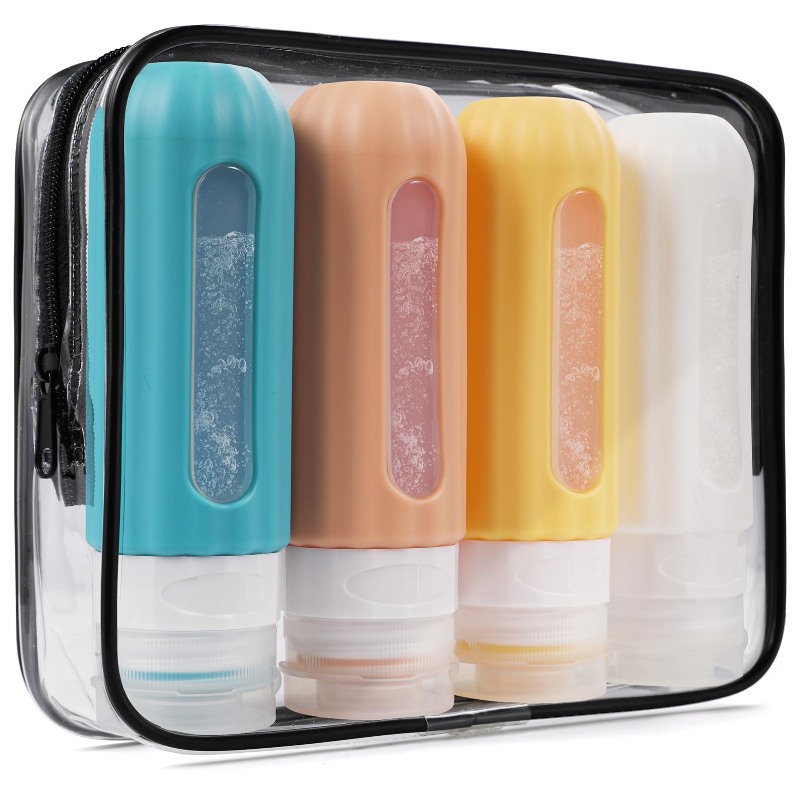 Lofyjoy Reusable Silicone Travel Bottles For Toiletries Tsa Approved, Leak Proof Travel Size Bottles Refillable Travel Container