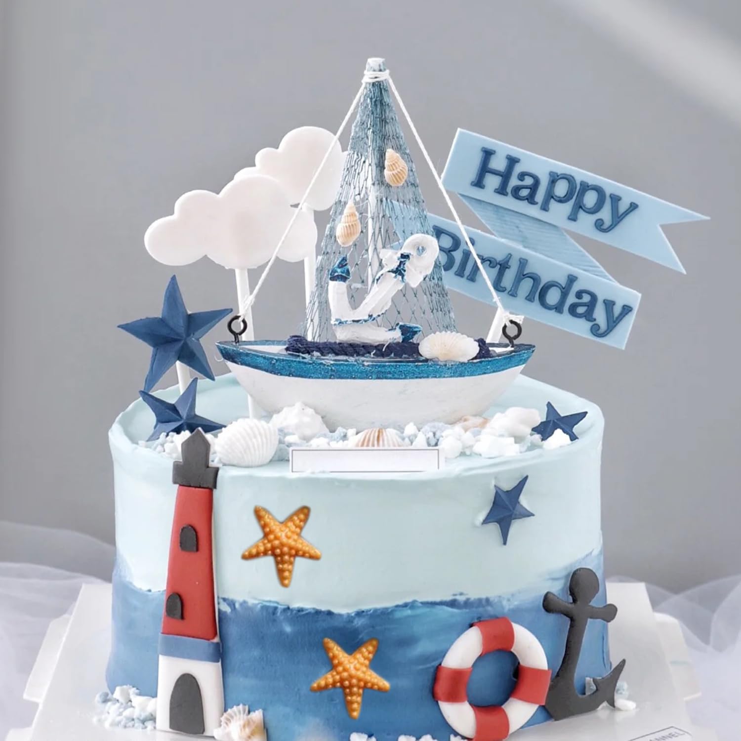 Minfeidms Sailing Ship Silicone Molds Compass Anchor Rudder Lifebuoy Lighthouse Fondant Molds Treasure Coins Chocolate Mold For