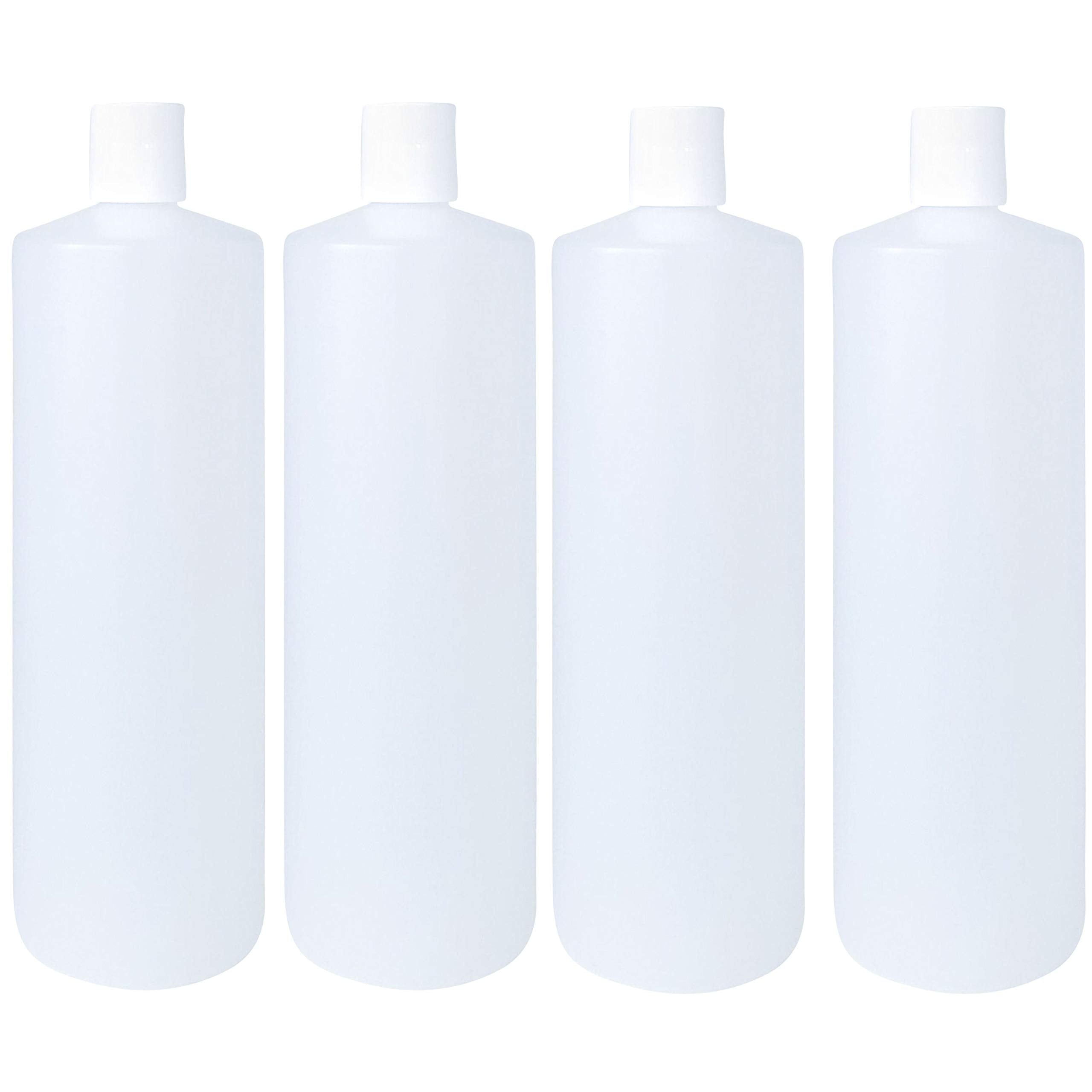 Kelkaa 32Oz 28/410 Hdpe Plastic Cylinder Squeeze Bottles With Dispensing White Press Disc Top Caps, For Shampoo, Conditioner, Lo