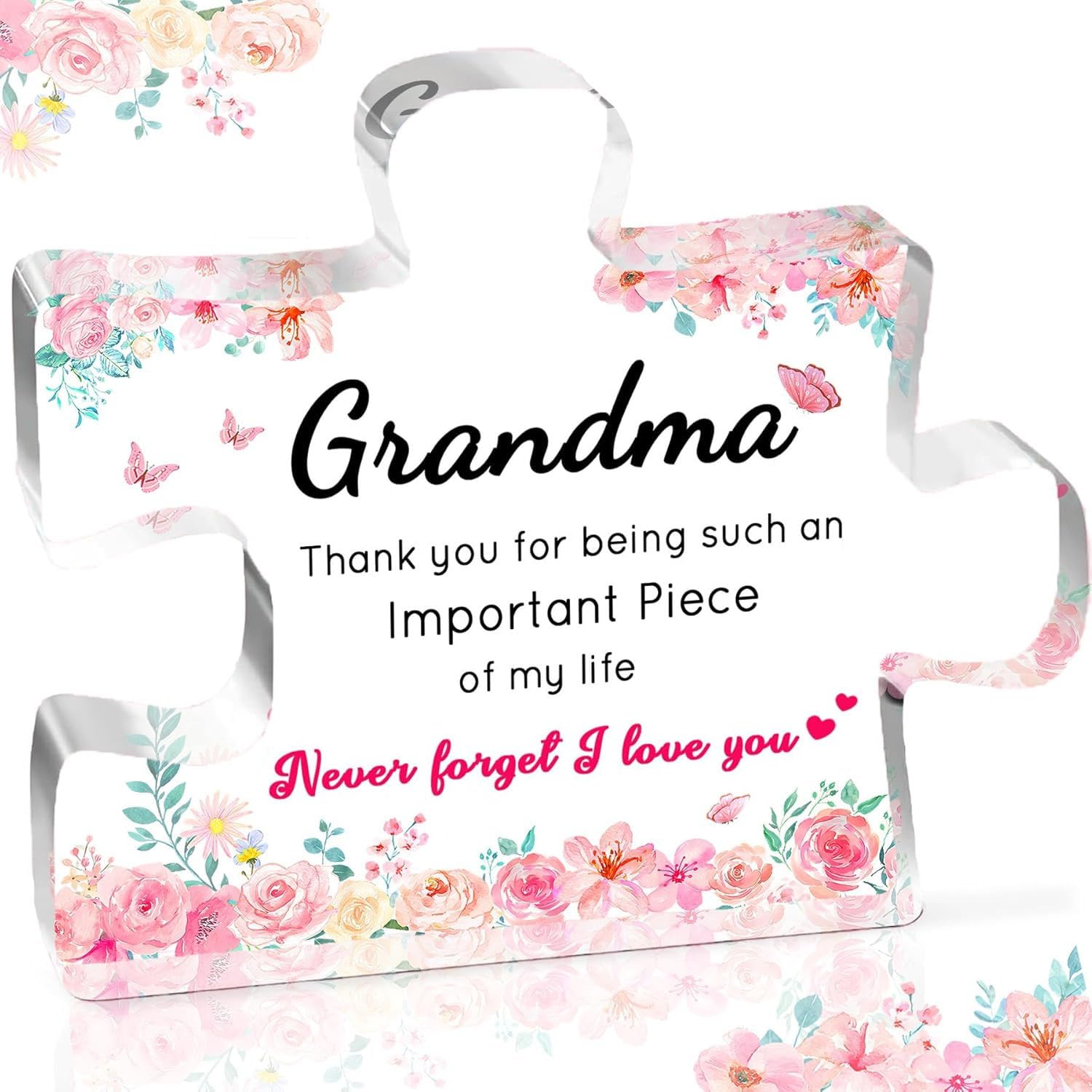 iLifemate Birthday Gifts for Grandma, Grandma Gifts - Engraved Acrylic Puzzle Plaque, Valentines Christmas Mothers Day Present f