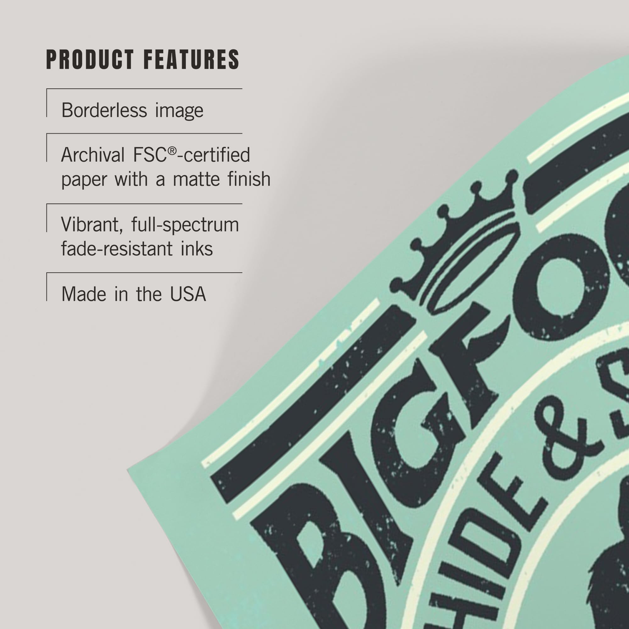 Lantern Press 36X54 Inch Giclee Art Print Wall Decor, Blue Ridge Parkway, Bigfoot Hide And Seek