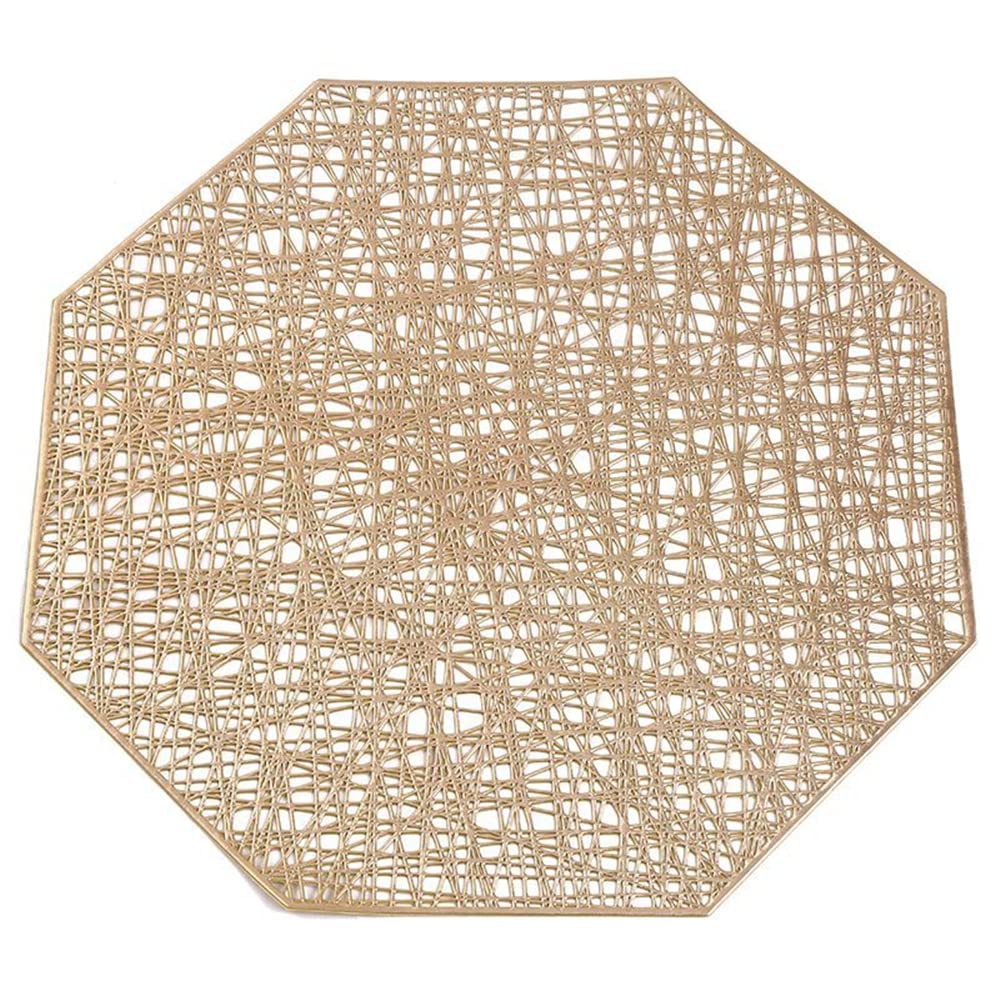 Xmkuwa Placemats 15 Inch Pressed Vinyl Round Table Mates For Dining Table Set Of 6, Washable And Wipeable Kitchen Place Mat For