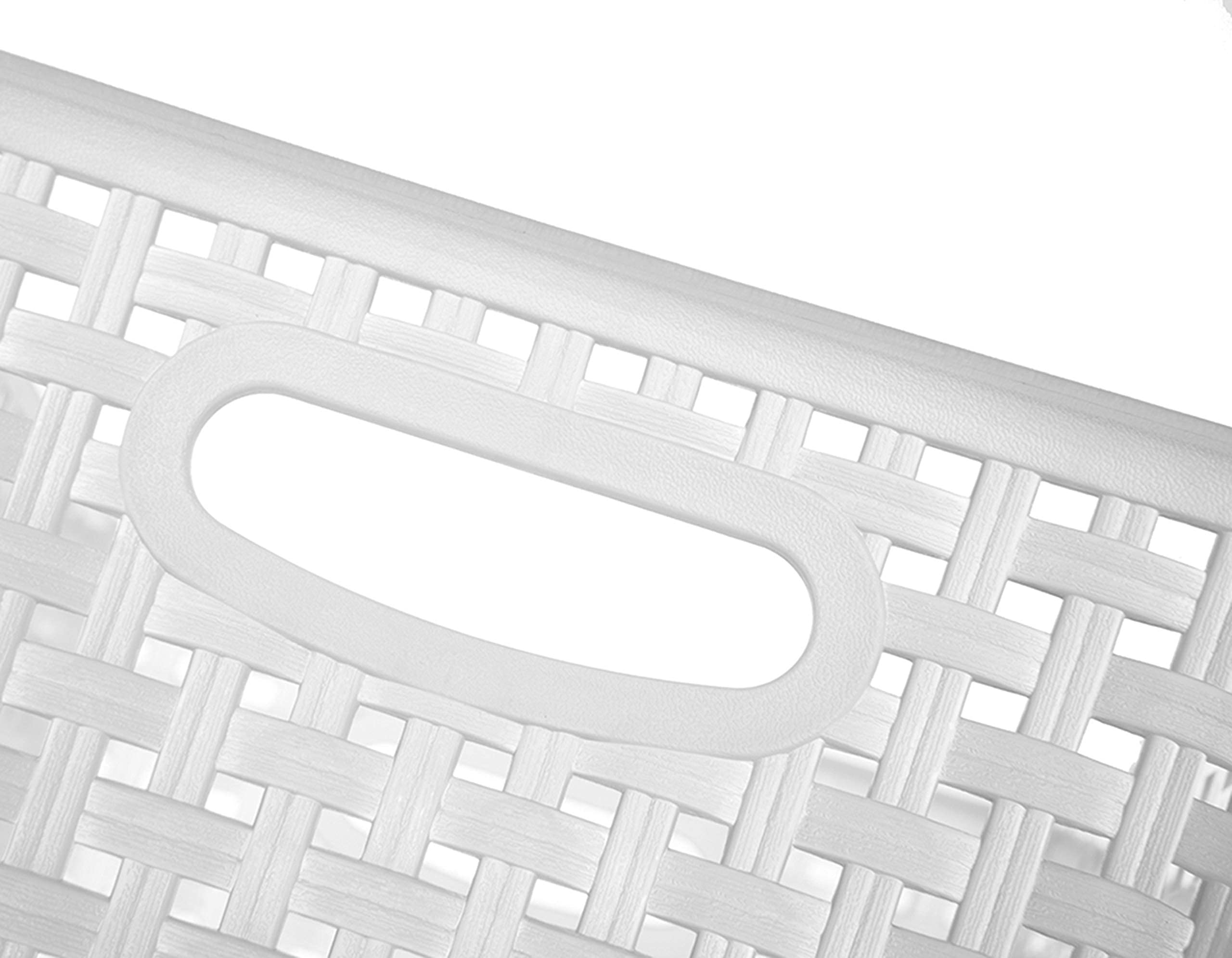 Clear Plastic Woven Storage Basket, 6-Pack Weave Basket Organizer For Kitchen Offices Bathrooms