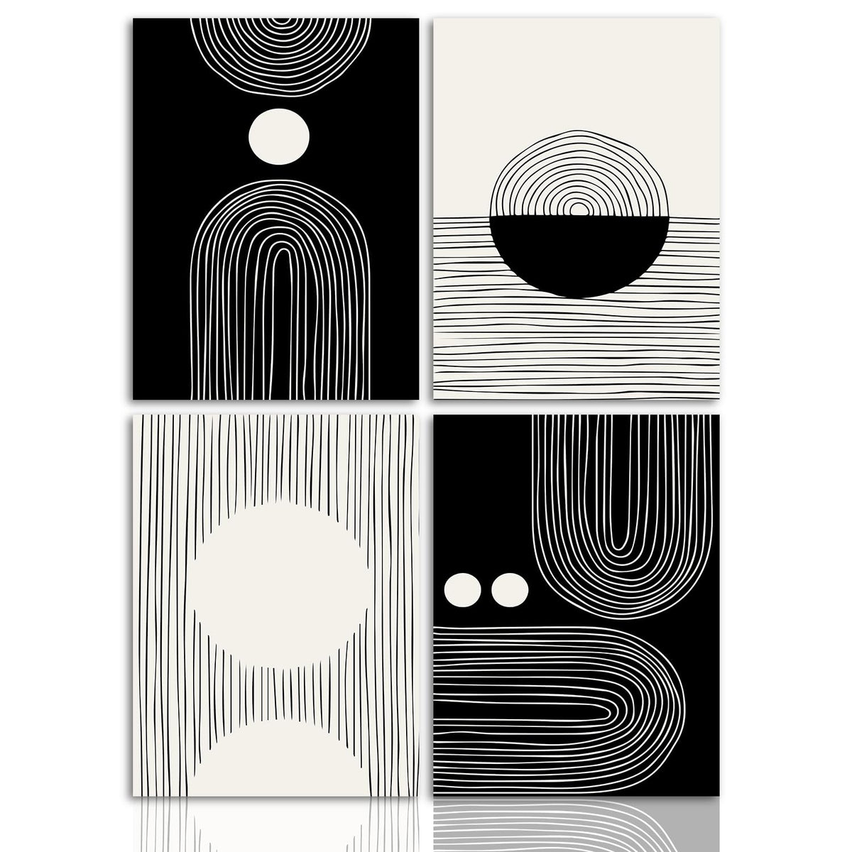 Dazzlewall Boho Black And White Wall Decor Poster Abstract Geometric Line Wall Poster For Bedroom Living Room Decor 12X16 In Unf