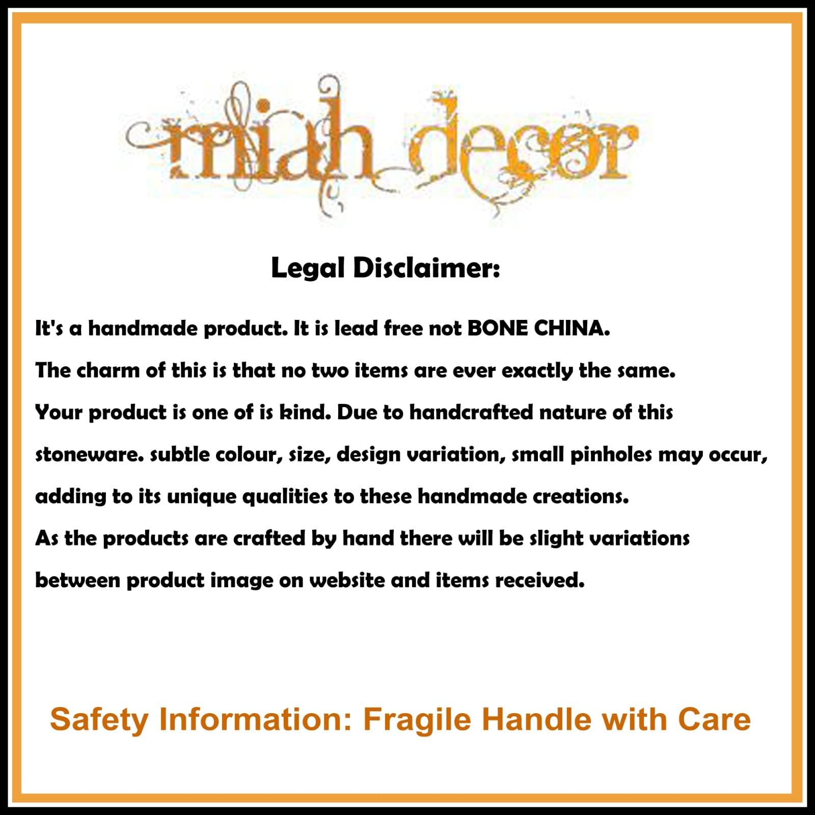 Miah Dcor Ceramic Bowls Set Of 6 Pcs Handcrafted Stoneware Matte Finish Dinner Bowl Katori Microwave Safe Freezer Safe Dishware