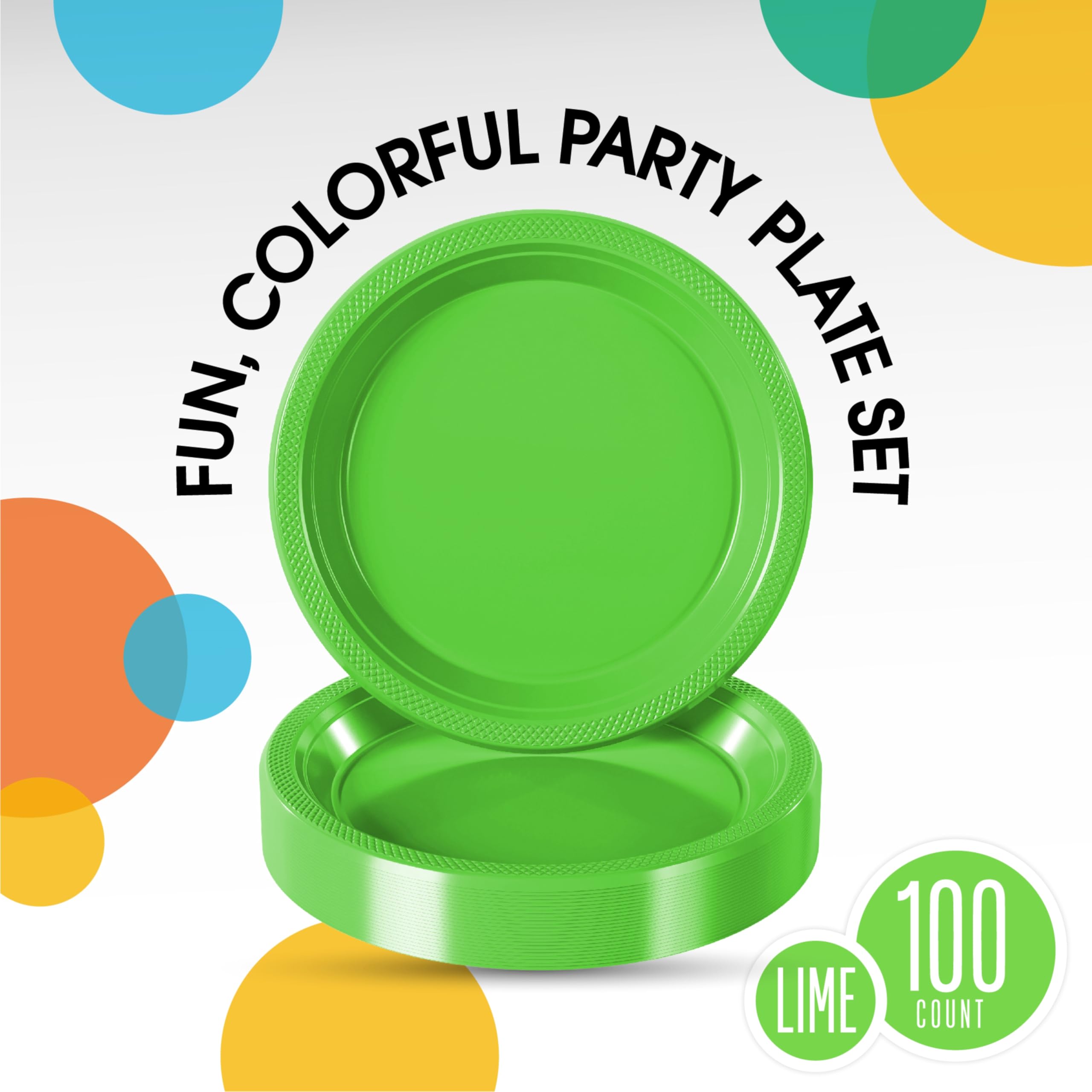 Exquisite Lime Green Plastic Plates For Party 7 Lime Green Disposable Plates For Party Supplies 100 Pcs Disposable Dinner Plat