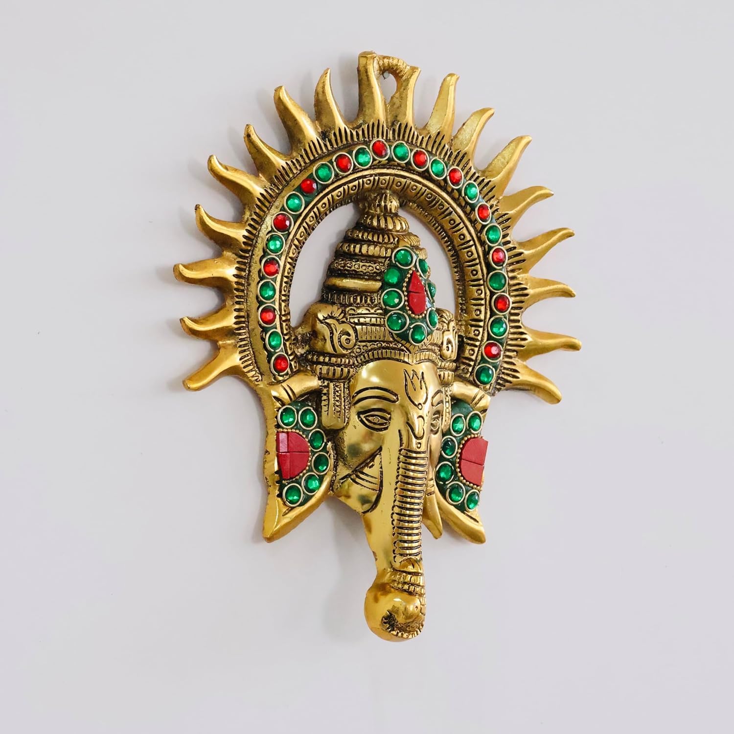 Dreamkraft Ganesha Idol With Surya Chakra | Wall Hanging Ganesh Murti For Home Mandir, Office, Puja Room, Gift, Diwali, Vastu |